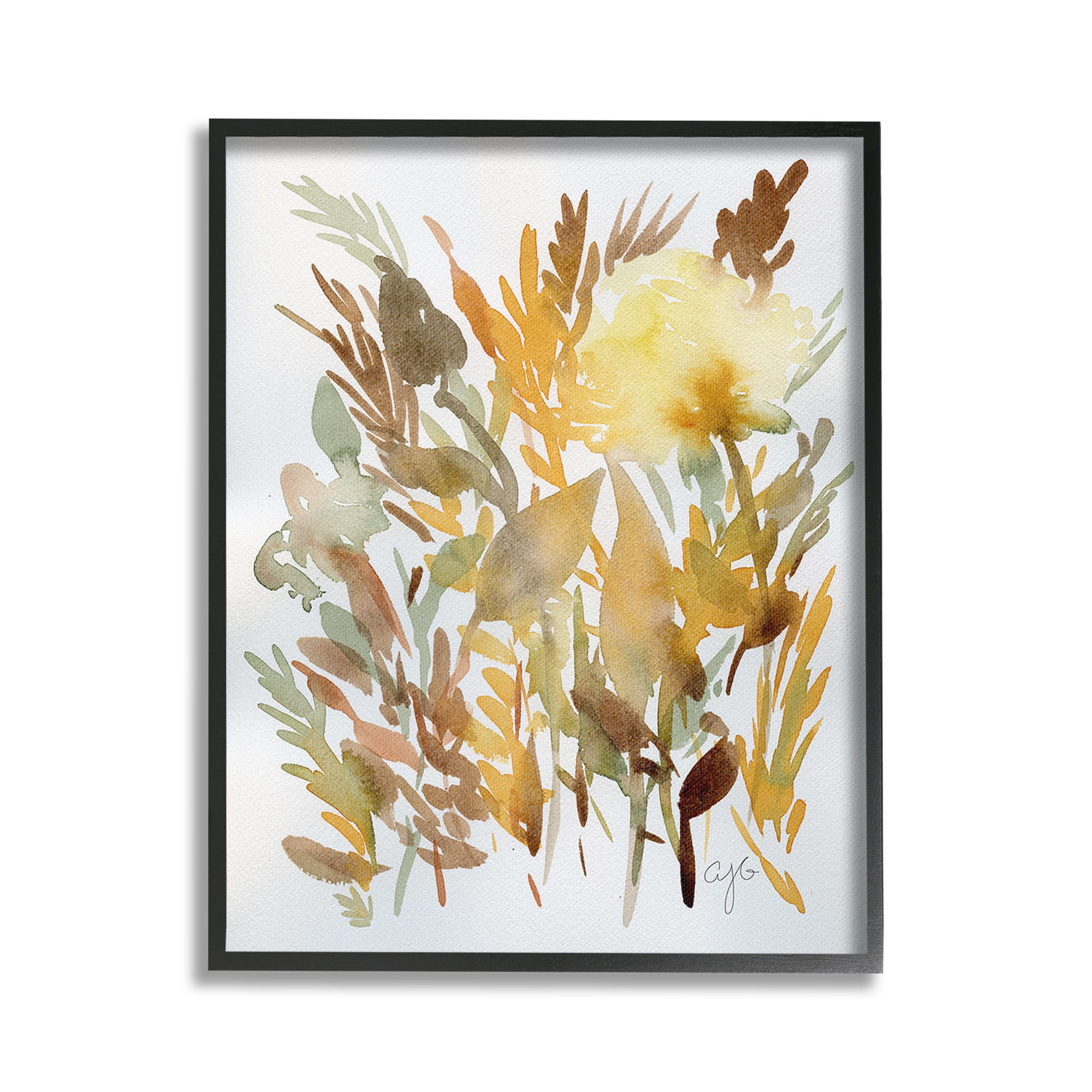 Stupell Industries Abstract Autumnal Herbs Botanical & Floral Painting Black Framed Art Print Wall Art, 16 x 20