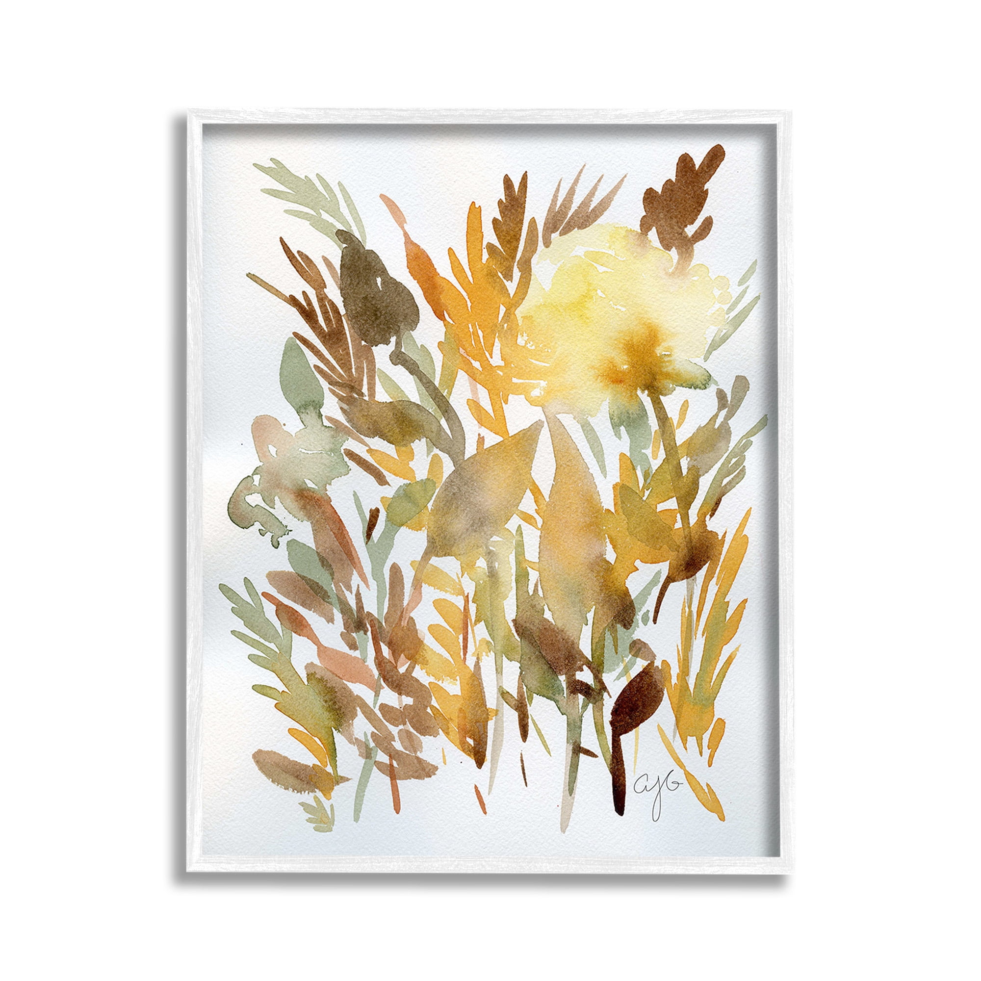 Stupell Industries Abstract Autumnal Herbs Botanical & Floral Painting White Framed Art Print Wall Art, 11 x 14
