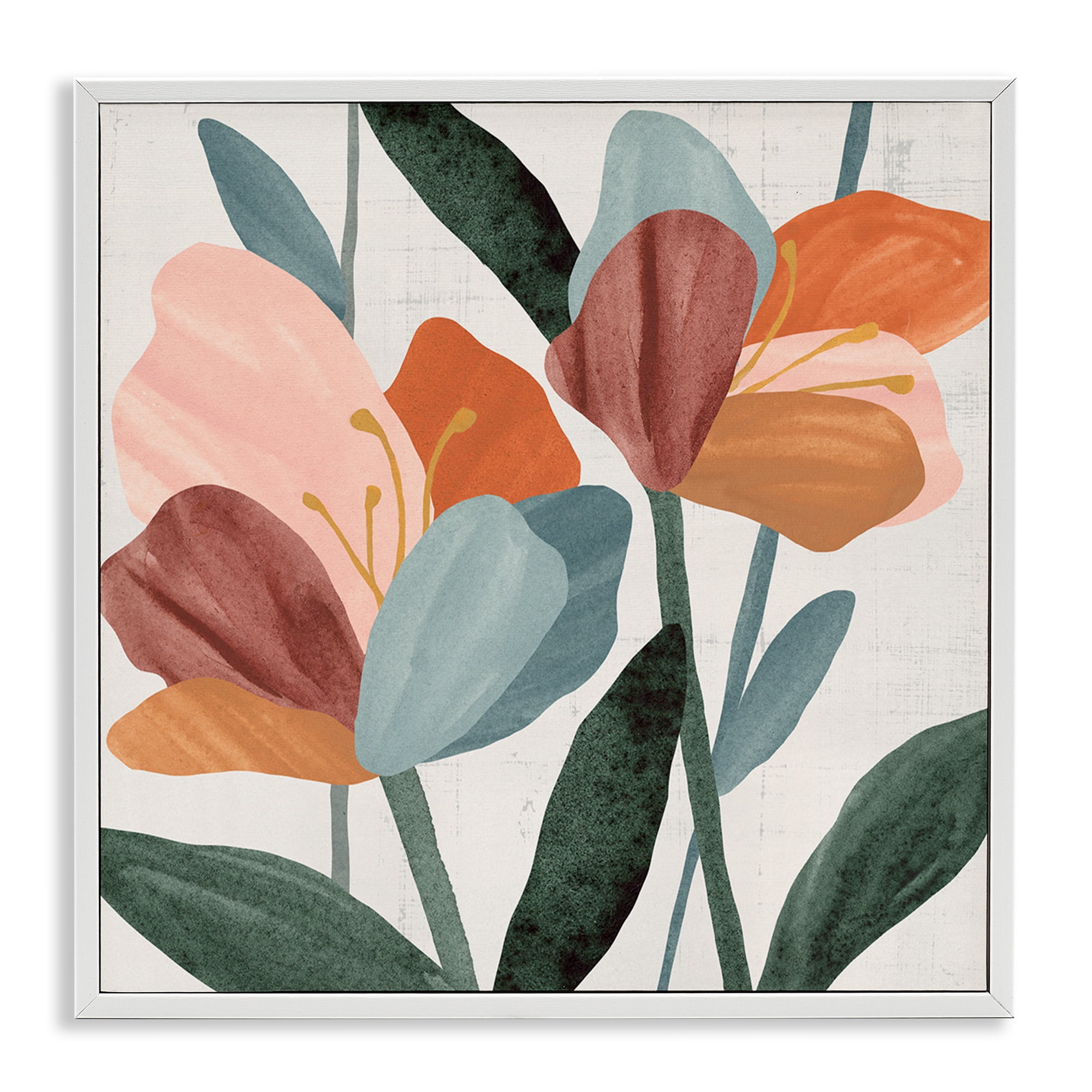 Stupell Industries Abstract Azalea Flower Petals Botanical & Floral Painting White Framed Art Print Wall Art, 24 x 24