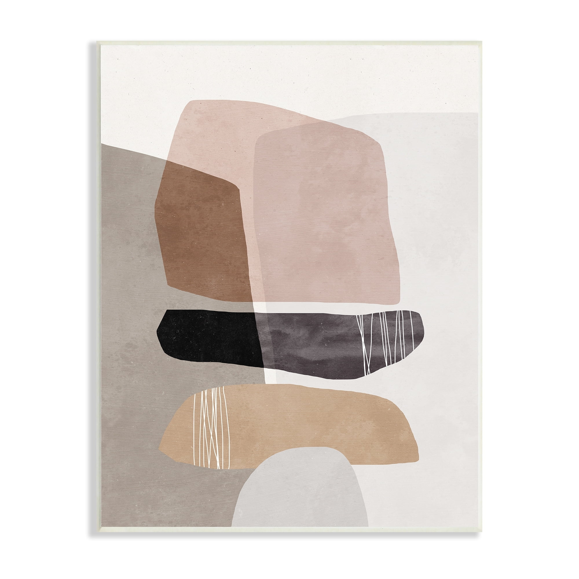 Stupell Industries Abstract Aztec Rock Stone Stack Sculpture Layered Forms,10 x 15, Design by Nina Blue
