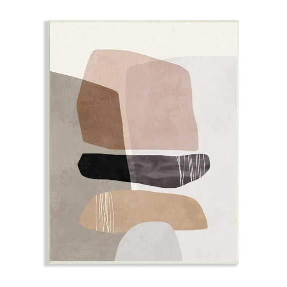 Stupell Industries Abstract Aztec Rock Stone Stack Sculpture Layered Forms,10 x 15, Design by Nina Blue