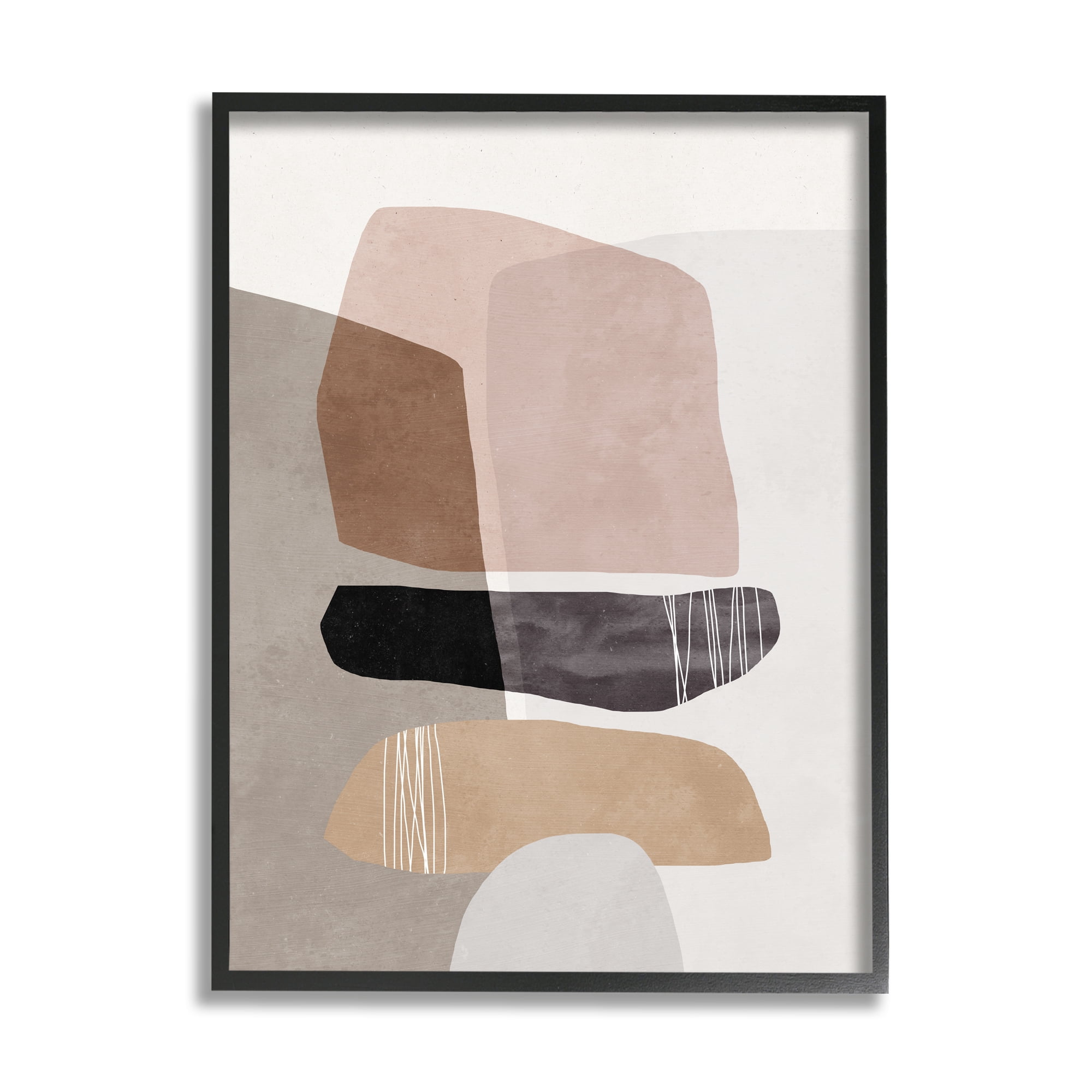 Stupell Industries Abstract Aztec Rock Stone Stack Sculpture Layered Forms,16 x 20, Design by Nina Blue