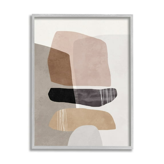 Stupell Industries Abstract Aztec Rock Stone Stack Sculpture Layered Forms,16 x 20, Design by Nina Blue