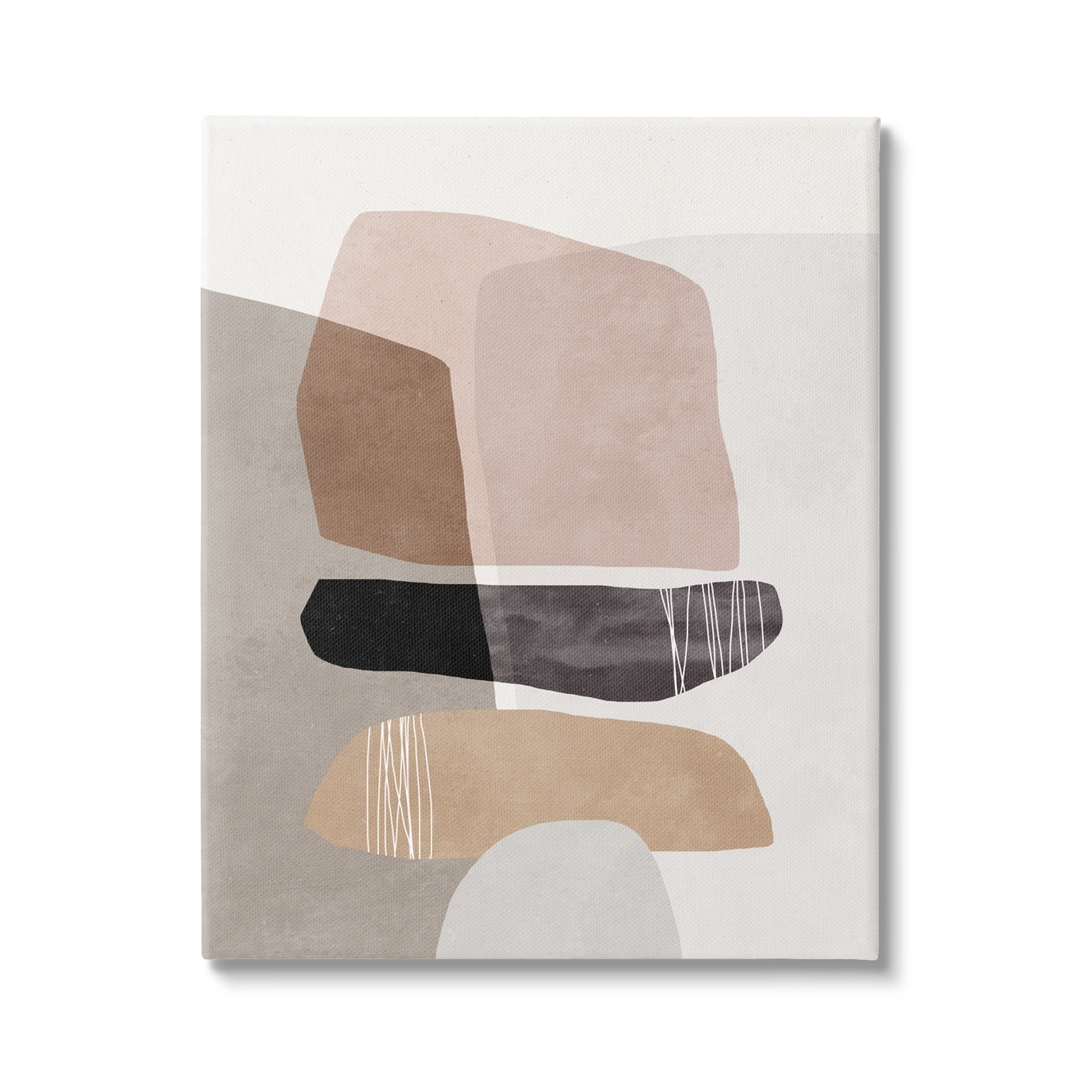 Stupell Industries Abstract Aztec Rock Stone Stack Sculpture Layered Forms,16 x 20, Design by Nina Blue