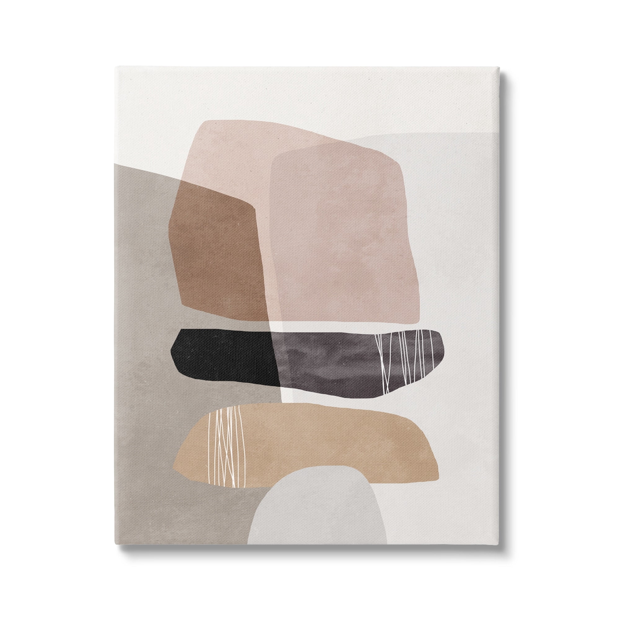 Stupell Industries Abstract Aztec Rock Stone Stack Sculpture Layered Forms,24 x 30, Design by Nina Blue
