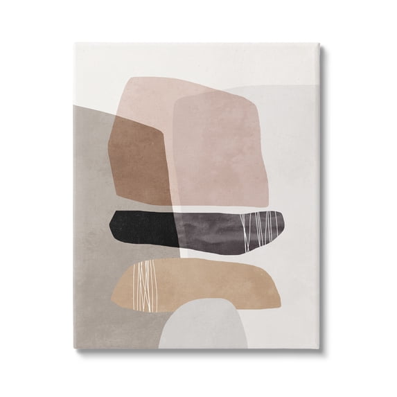 Stupell Industries Abstract Aztec Rock Stone Stack Sculpture Layered Forms,24 x 30, Design by Nina Blue