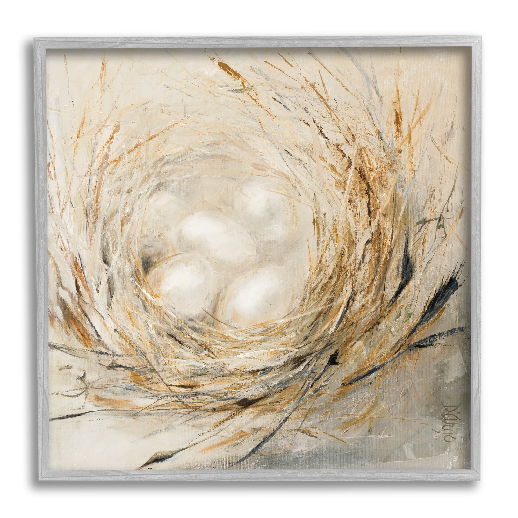 Stupell Industries Abstract Baby Bird Egg Nest Countryside Animals, 12 x 12,Design by Third and Wall