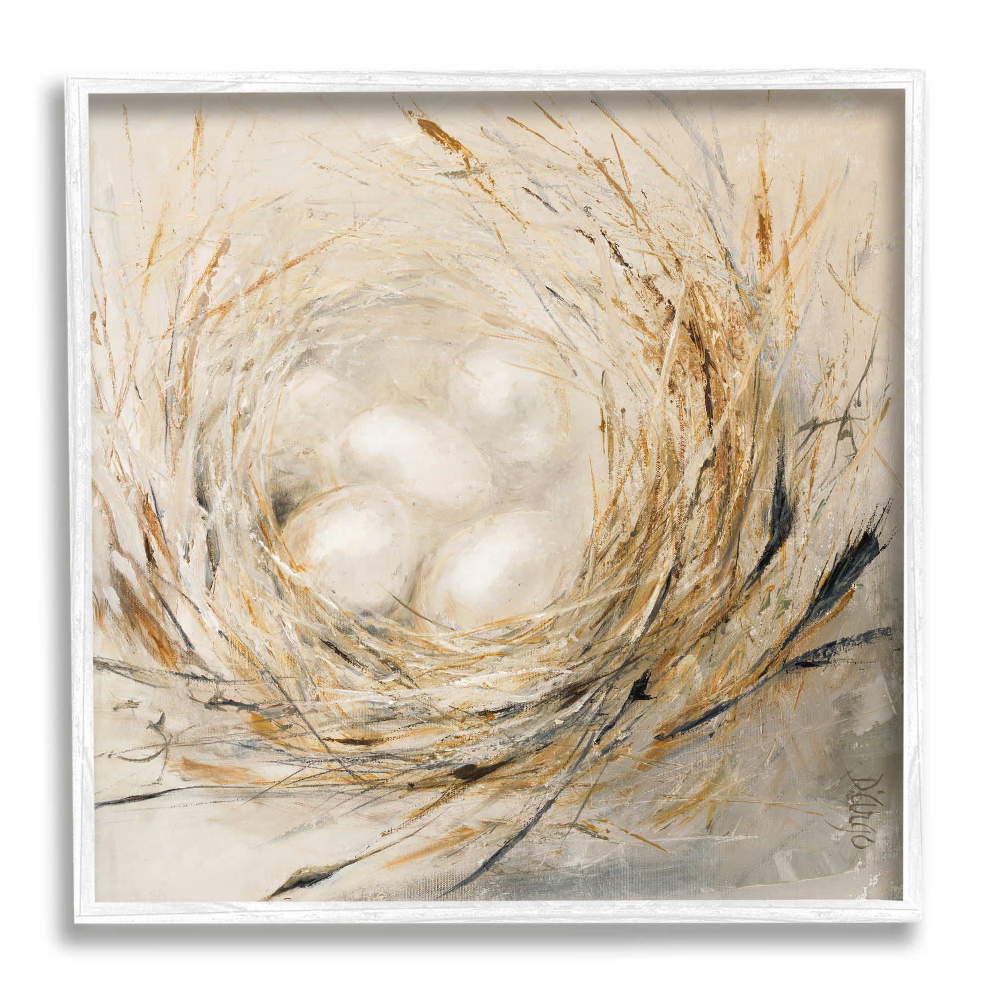 Stupell Industries Abstract Baby Bird Egg Nest Countryside Animals, 12 x 12,Design by Third and Wall