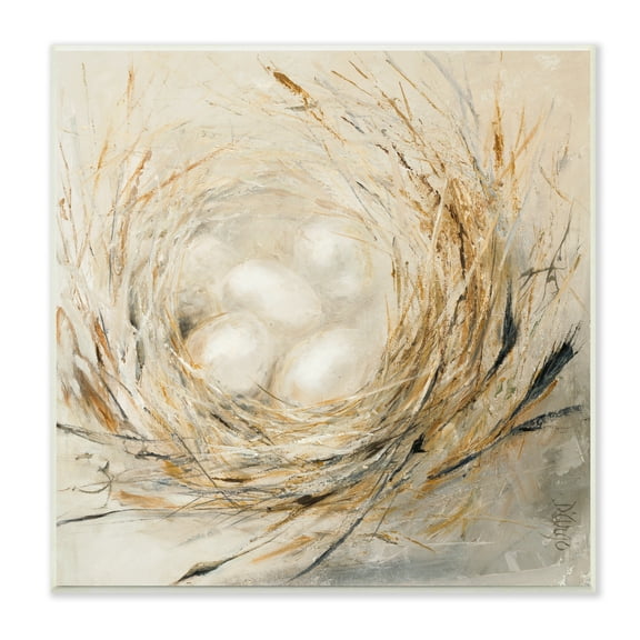 Stupell Industries Abstract Baby Bird Egg Nest Countryside Animals, 12 x 12,Design by Third and Wall