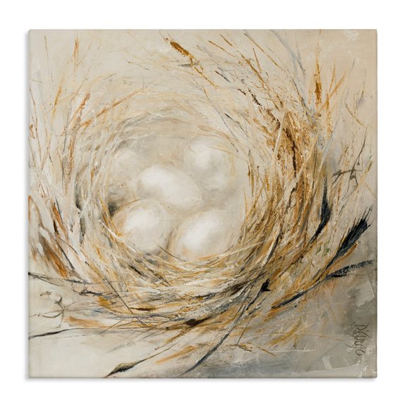Stupell Industries Abstract Baby Bird Egg Nest Countryside Animals, 24 x 24,Design by Third and Wall