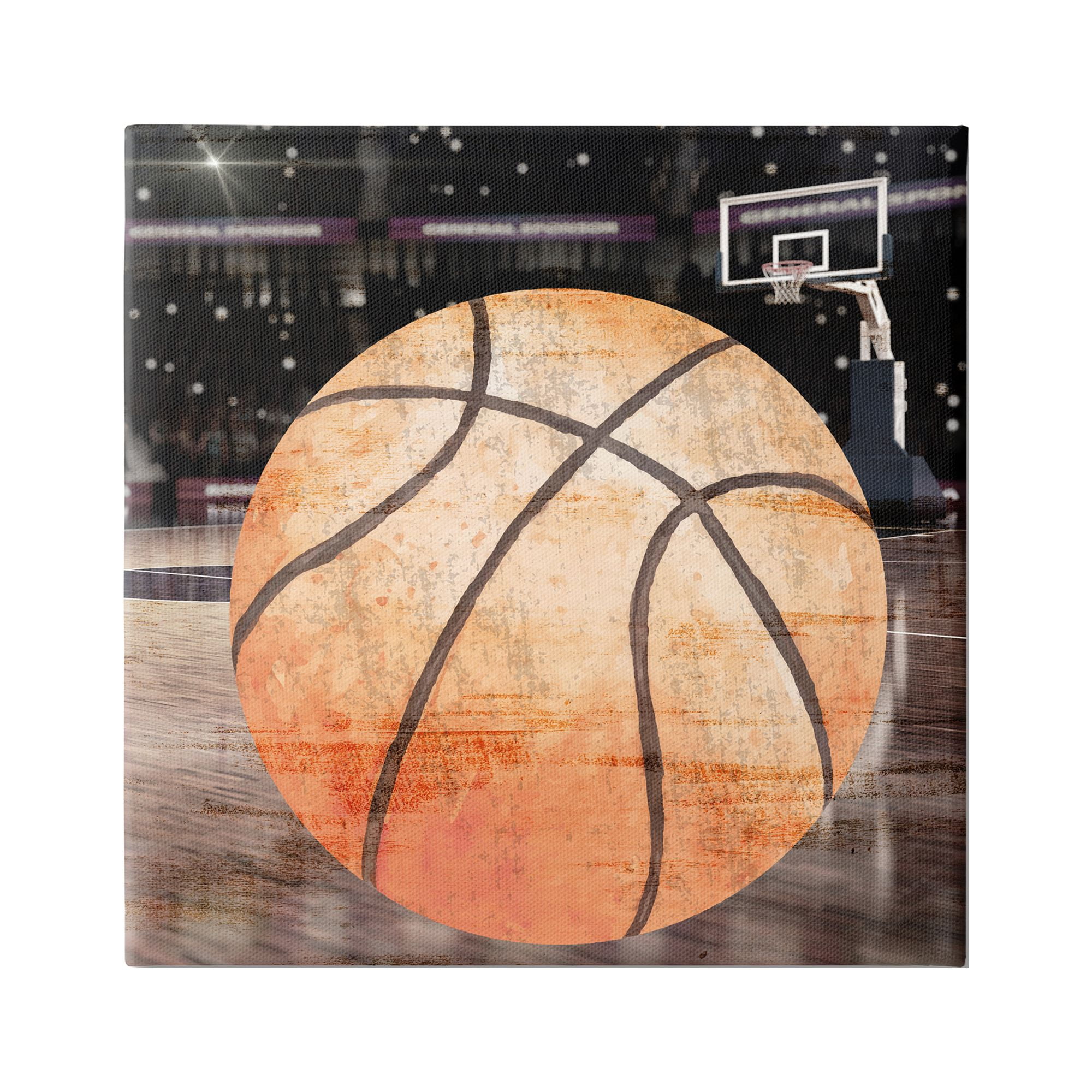 Stupell Industries Abstract Basketball Court Abstract Painting Gallery Wrapped Canvas Art Print Wall Art, 24 x 24