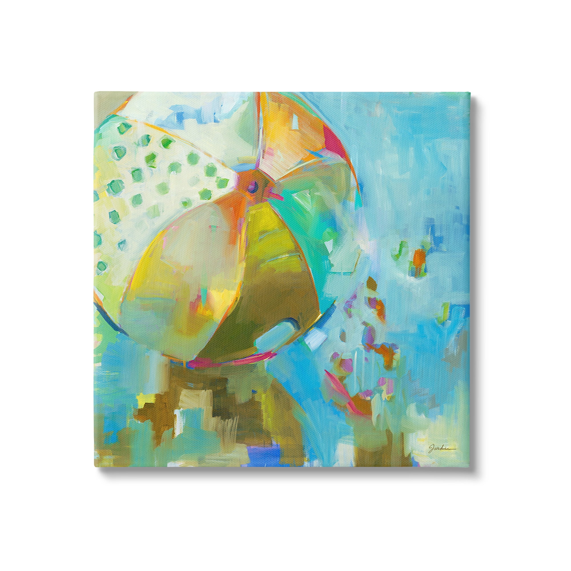 Stupell Industries Abstract Beach Ball Abstract Painting Gallery Wrapped Canvas Art Print Wall Art, 17 x 17