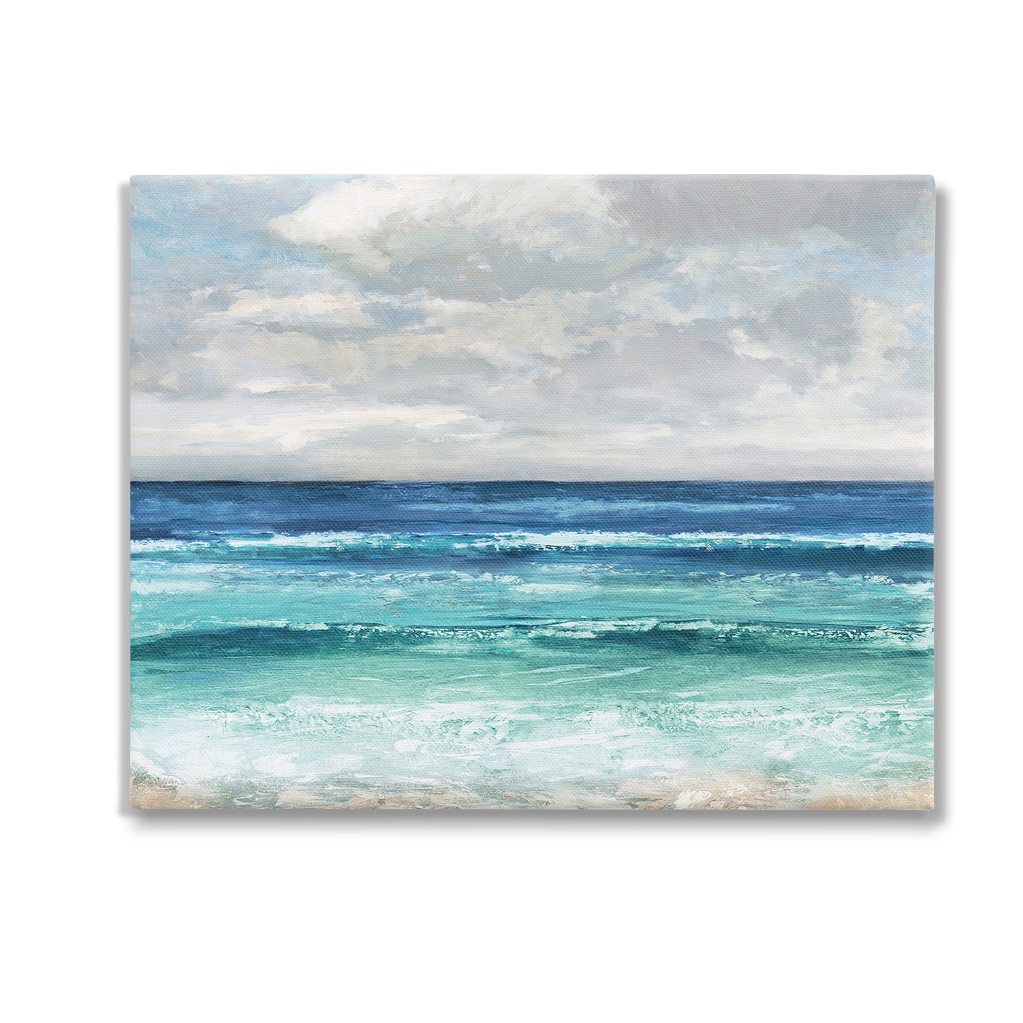 Stupell Industries Abstract Beach Clouds Landscape Painting Gallery Wrapped Canvas Art Print Wall Art, 20 x 16