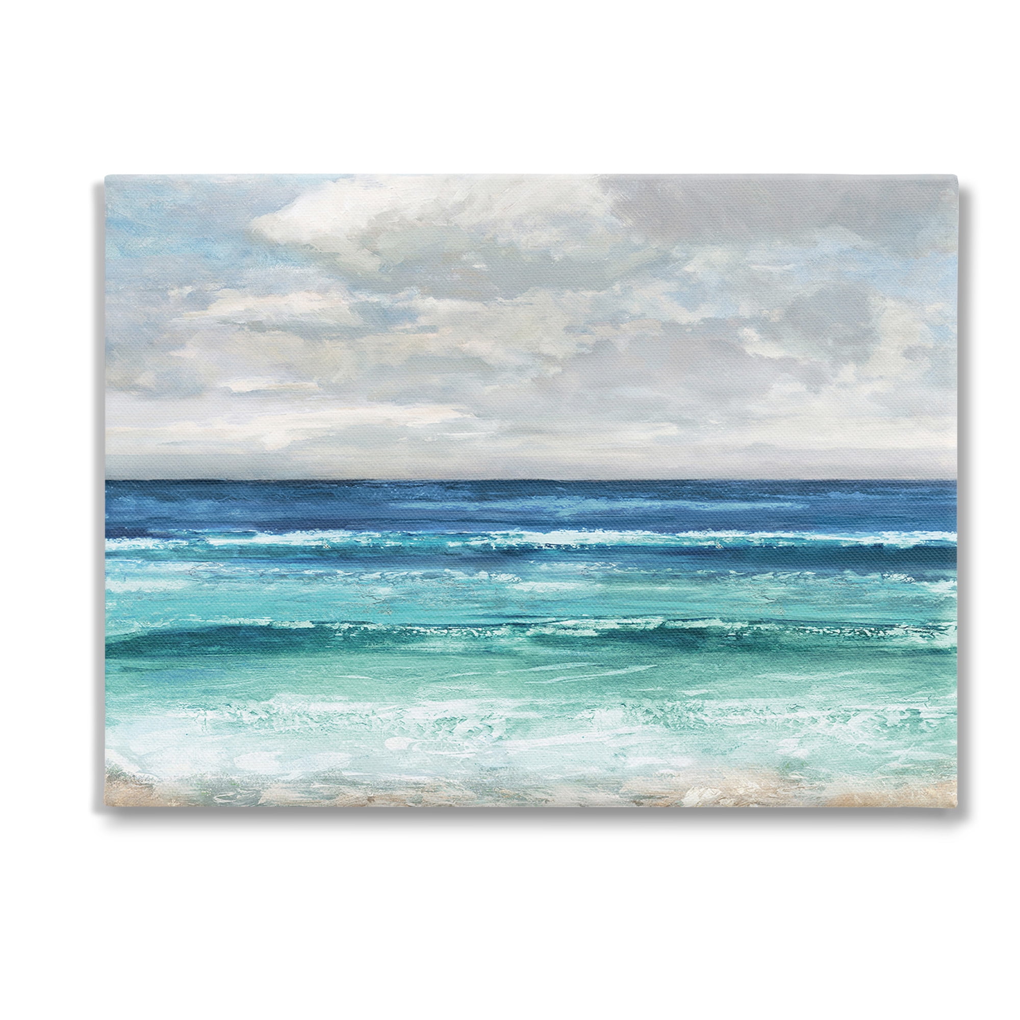 Stupell Industries Abstract Beach Clouds Landscape Painting Gallery Wrapped Canvas Art Print Wall Art, 40 x 30