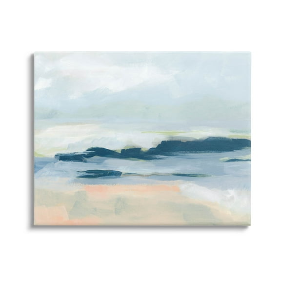 Stupell Industries Abstract Beach Coast Landscape Painting Gallery Wrapped Canvas Print Wall Art, Design by June Erica Vess