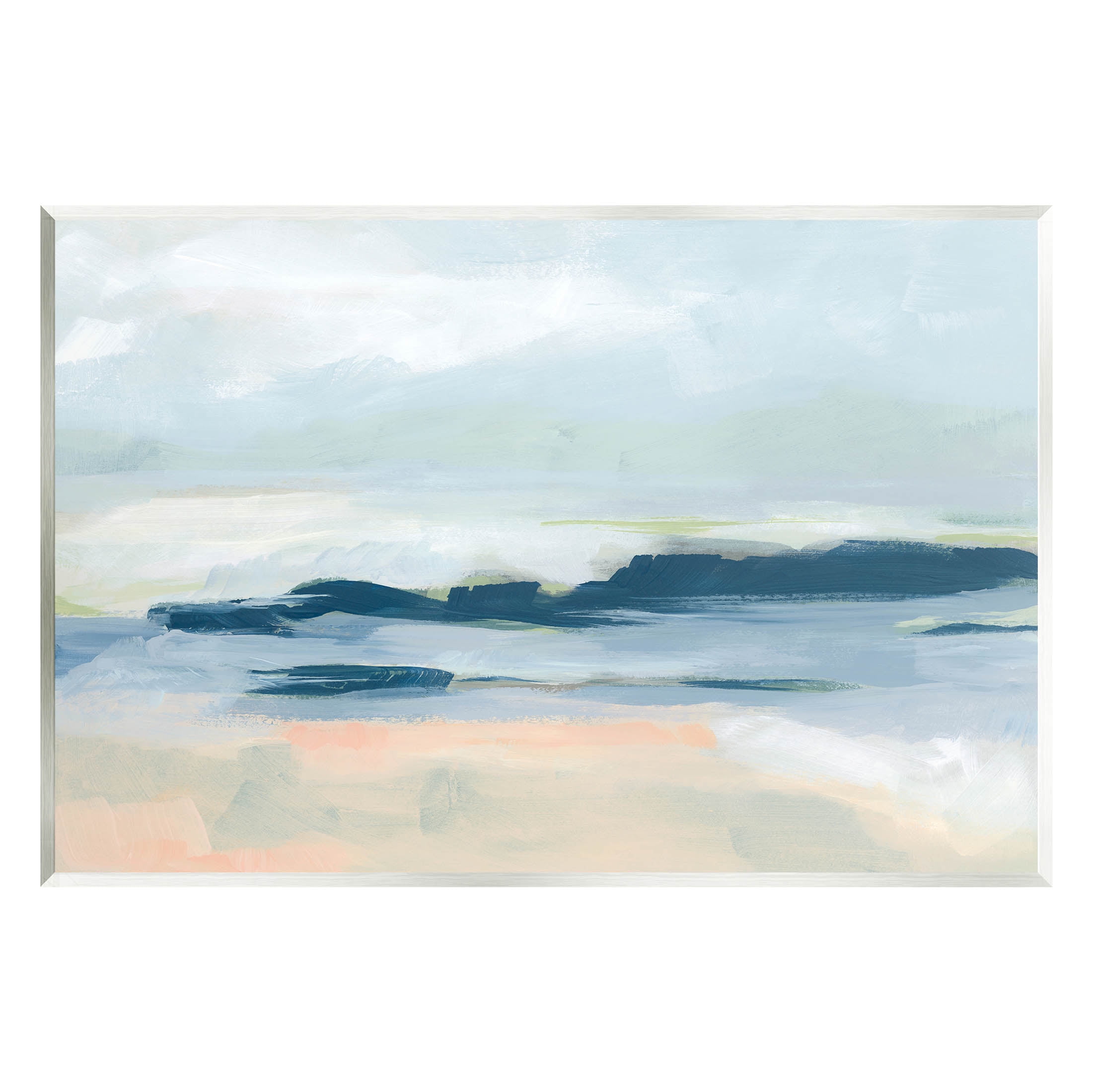 Stupell Industries Abstract Beach Coast Landscape Painting Unframed Art Print Wall Art, Design by June Erica Vess