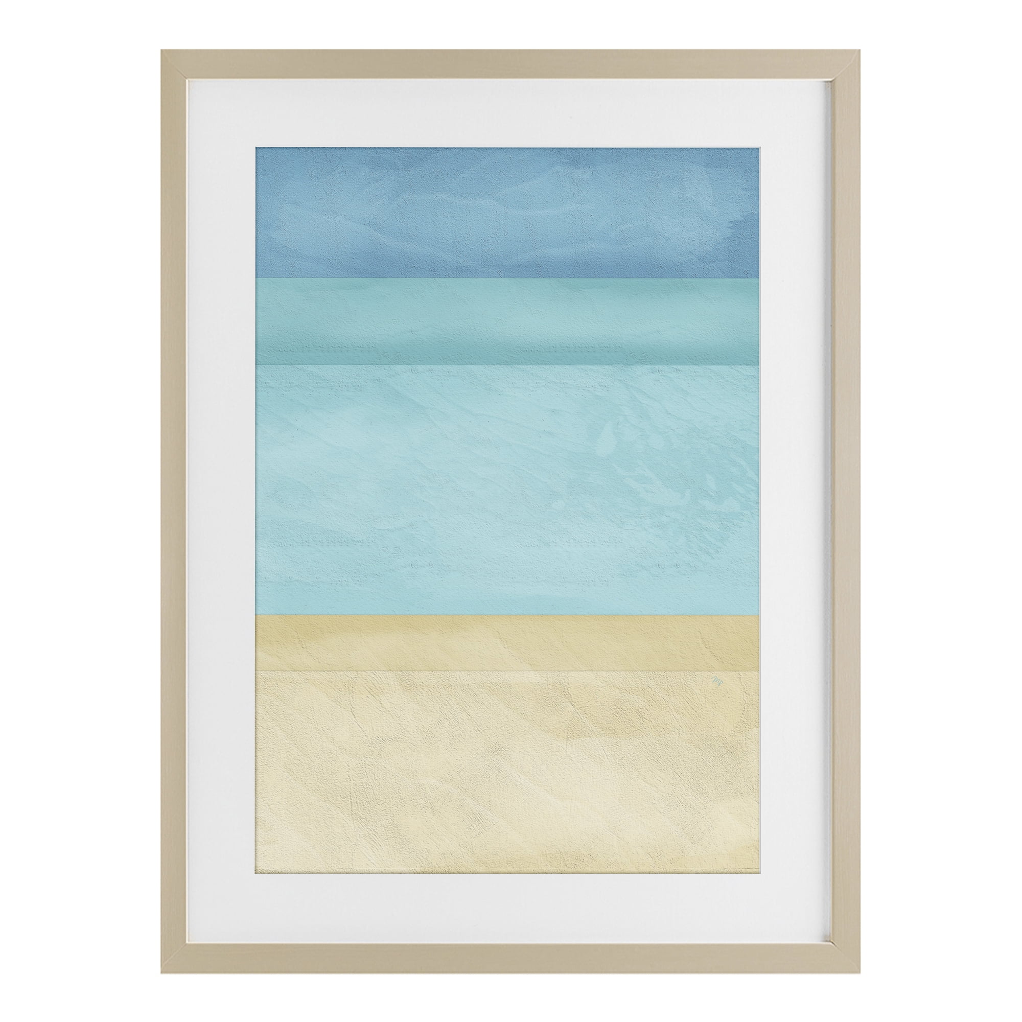 Stupell Industries Abstract Beach Coastal Color Block Birch Framed Print Under Glass, design by Martina Pavlova