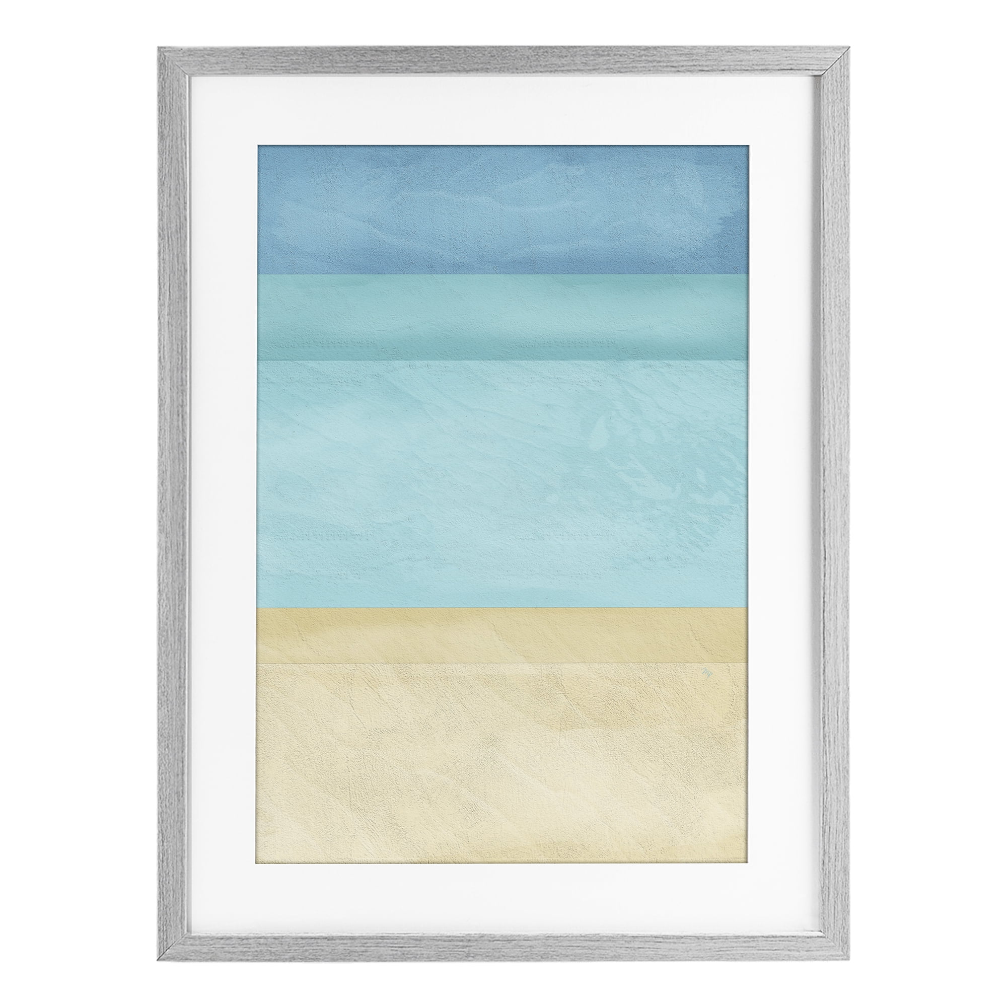 Stupell Industries Abstract Beach Coastal Color Block Gray Framed Print Under Glass, design by Martina Pavlova
