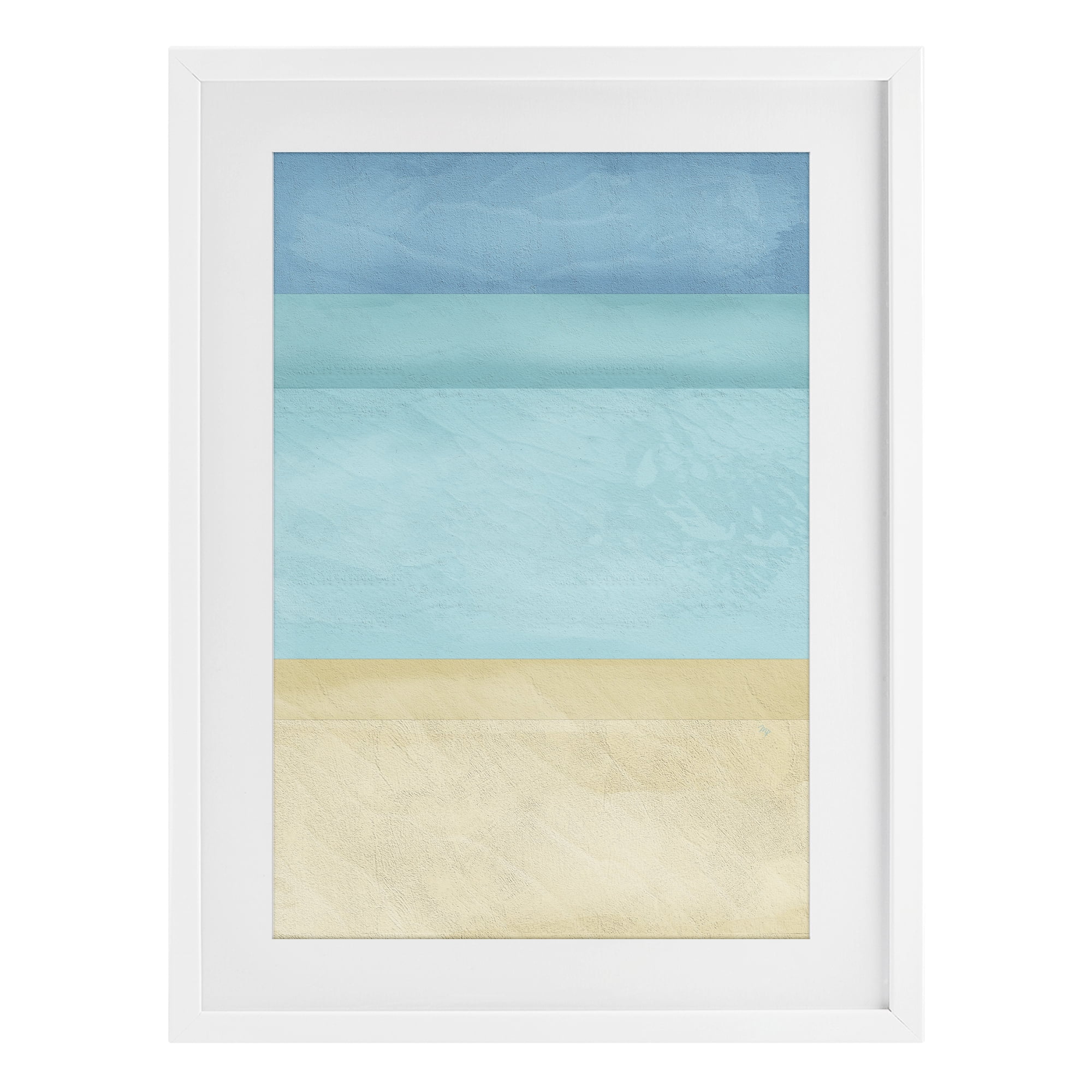 Stupell Industries Abstract Beach Coastal Color Block White Framed Print Under Glass, design by Martina Pavlova