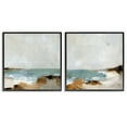 thumbnail image 1 of Stupell Industries Abstract Beach Cove Landscape Cliffs Nature Painting Black Framed Art Print Wall Art, 17 x 17, Set of 2, 1 of 9