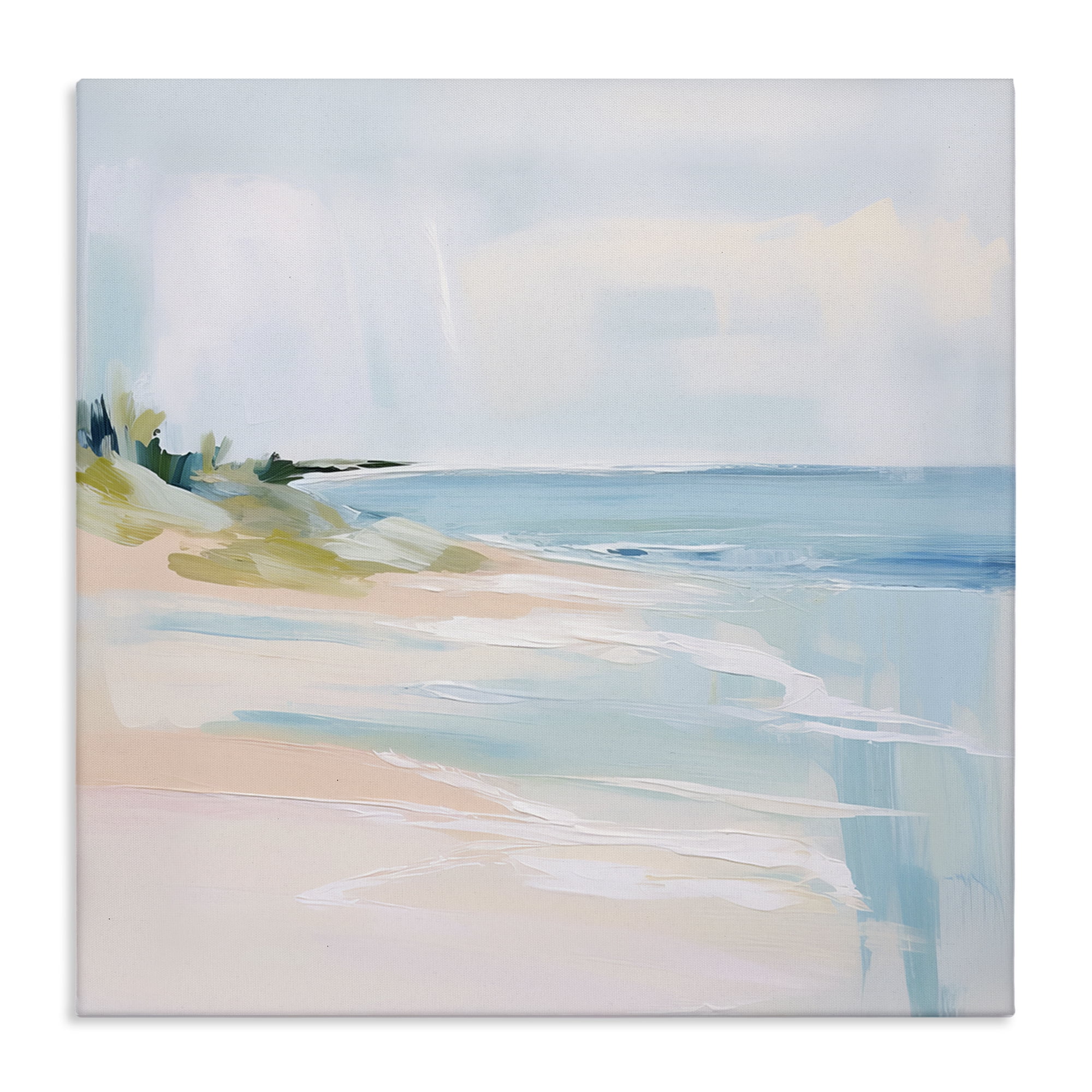 Stupell Industries Abstract Beach Edge Abstract Painting Wrapped Canvas Art Print Wall Art, 24 x 24