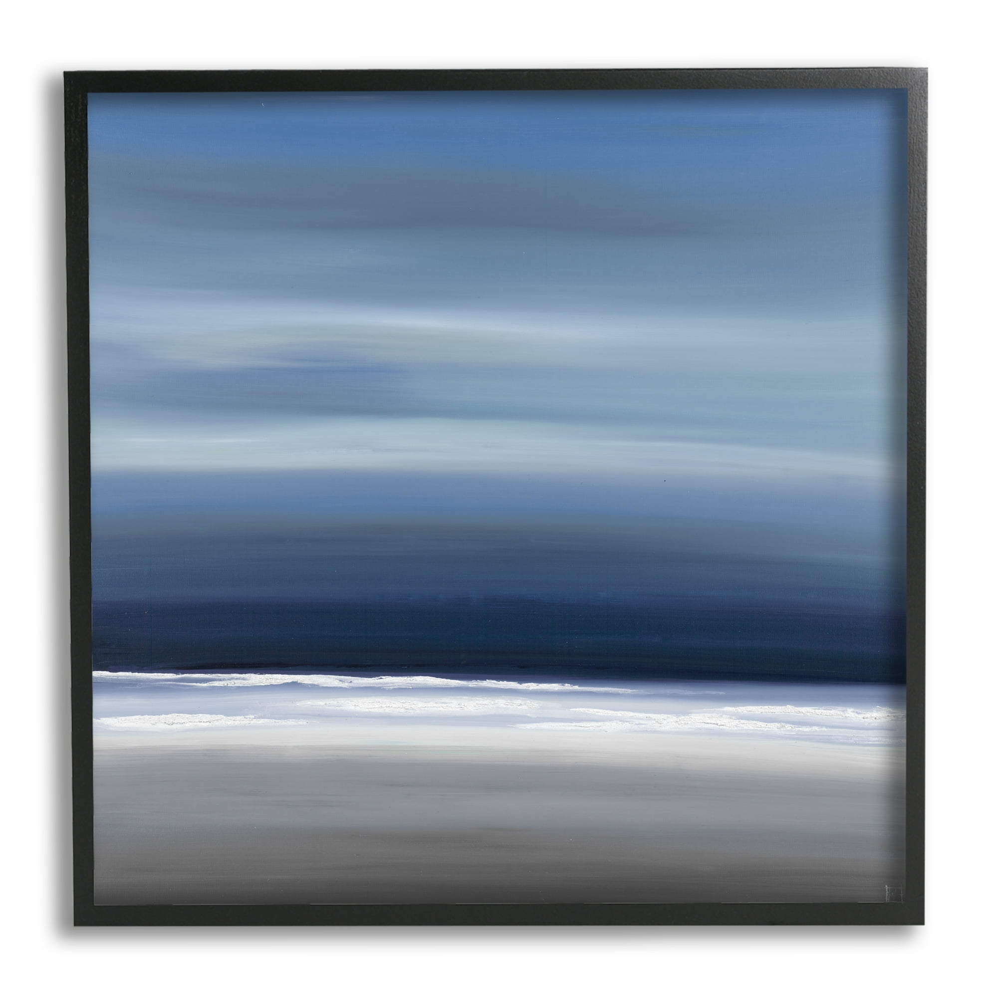 Stupell Industries Abstract Beach Gradient Abstract Painting Black Framed Art Print Wall Art, 12 x 12