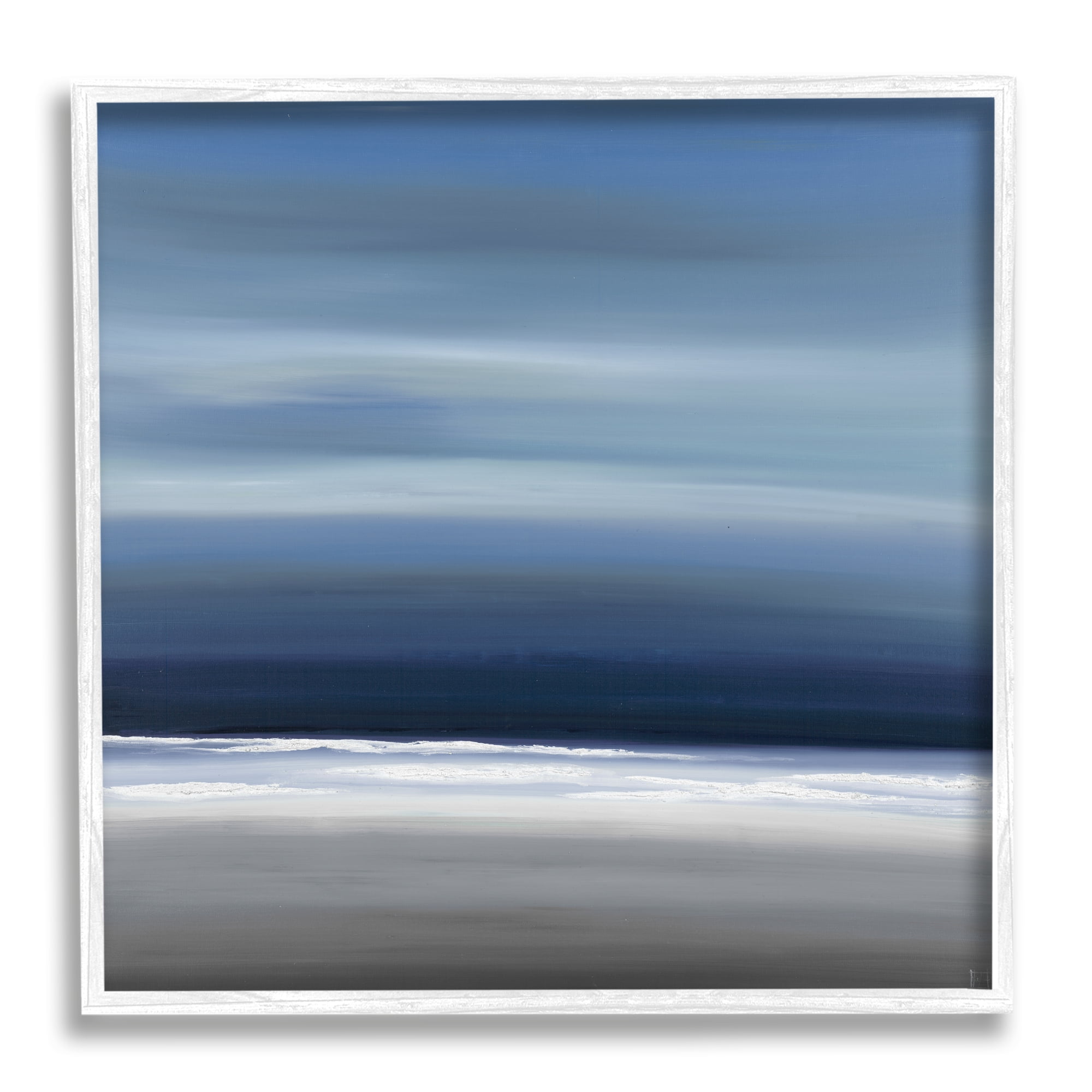 Stupell Industries Abstract Beach Gradient Abstract Painting White Framed Art Print Wall Art, 17 x 17