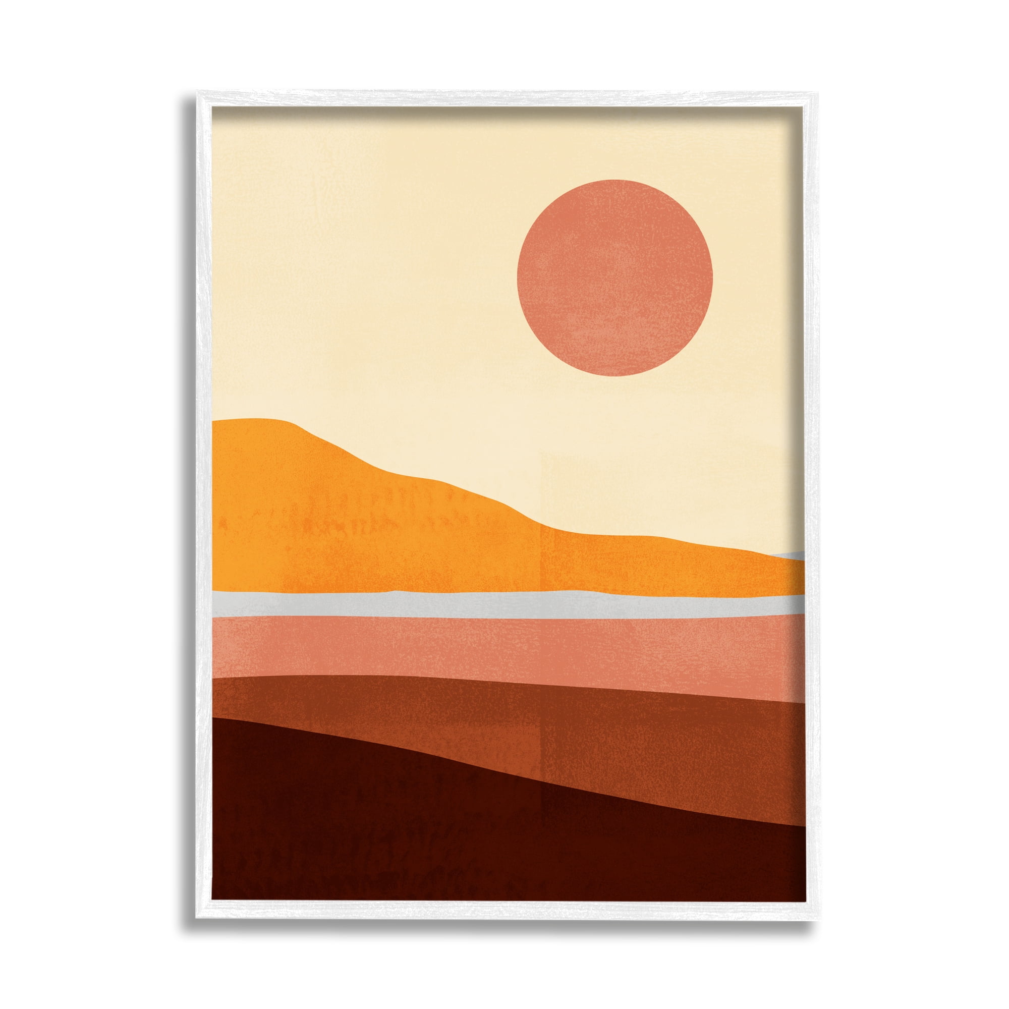 Stupell Industries Abstract Beach Landscape Bold Sun Color Block, 16 x 20,Design by Victoria Borges