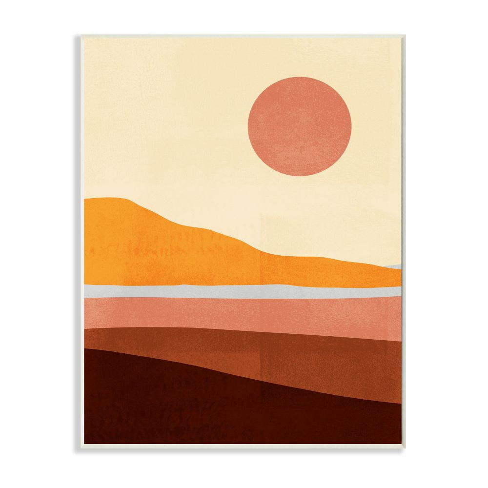 Stupell Industries Abstract Beach Landscape Bold Sun Color Block Wall Plaque Design by Victoria Borges