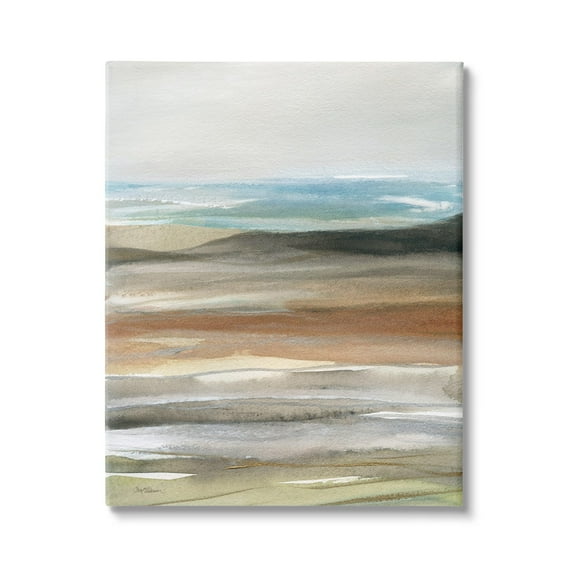 Stupell Industries Abstract Beach Landscape Painting Abstract Painting Gallery Wrapped Canvas Print Wall Art