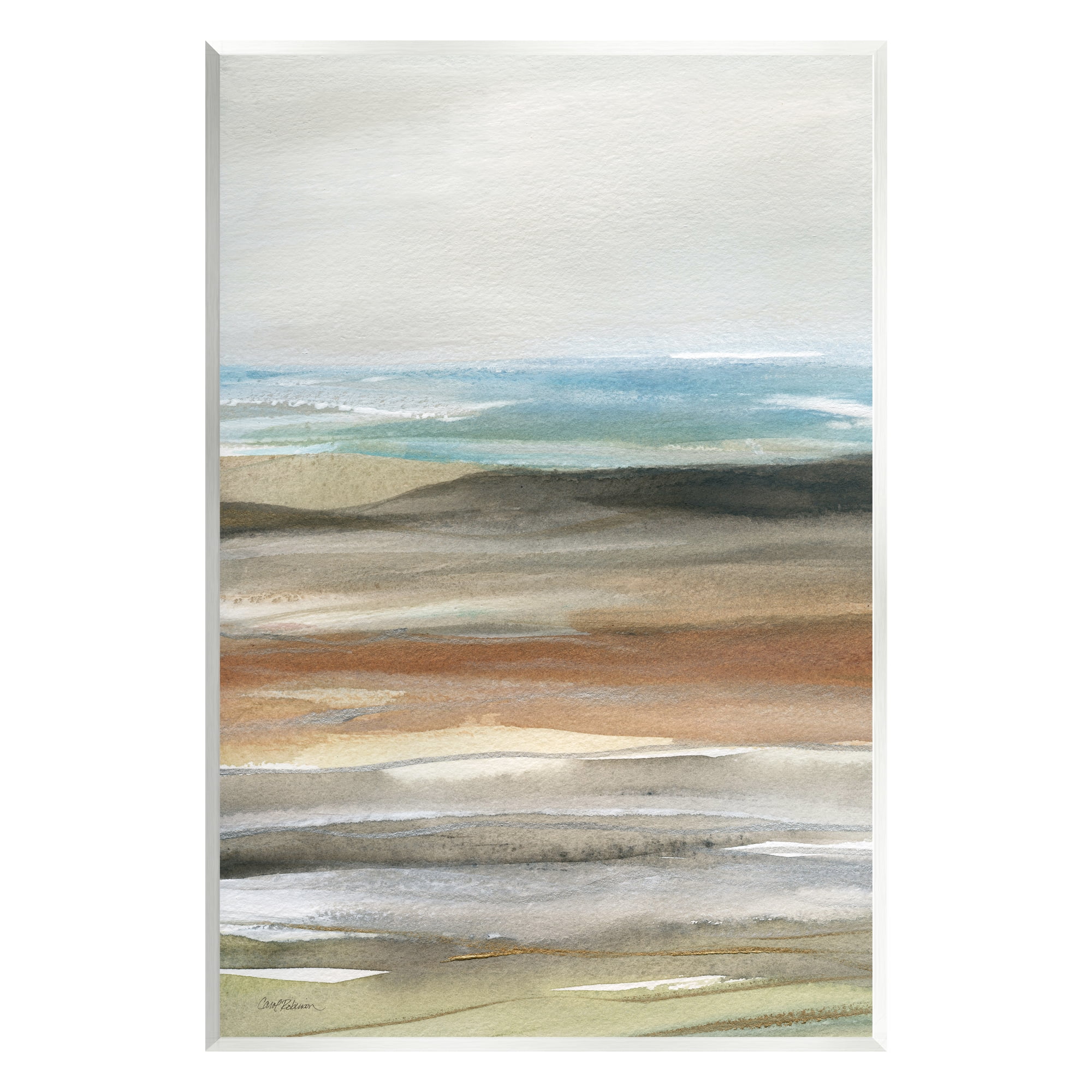 Stupell Industries Abstract Beach Landscape Painting Abstract Painting Unframed Art Print Wall Art