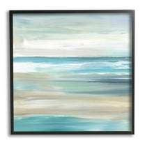 Stupell Industries Abstract Beach Sand Ocean Waves Coastal Painting Black Framed Art Print Wall Art