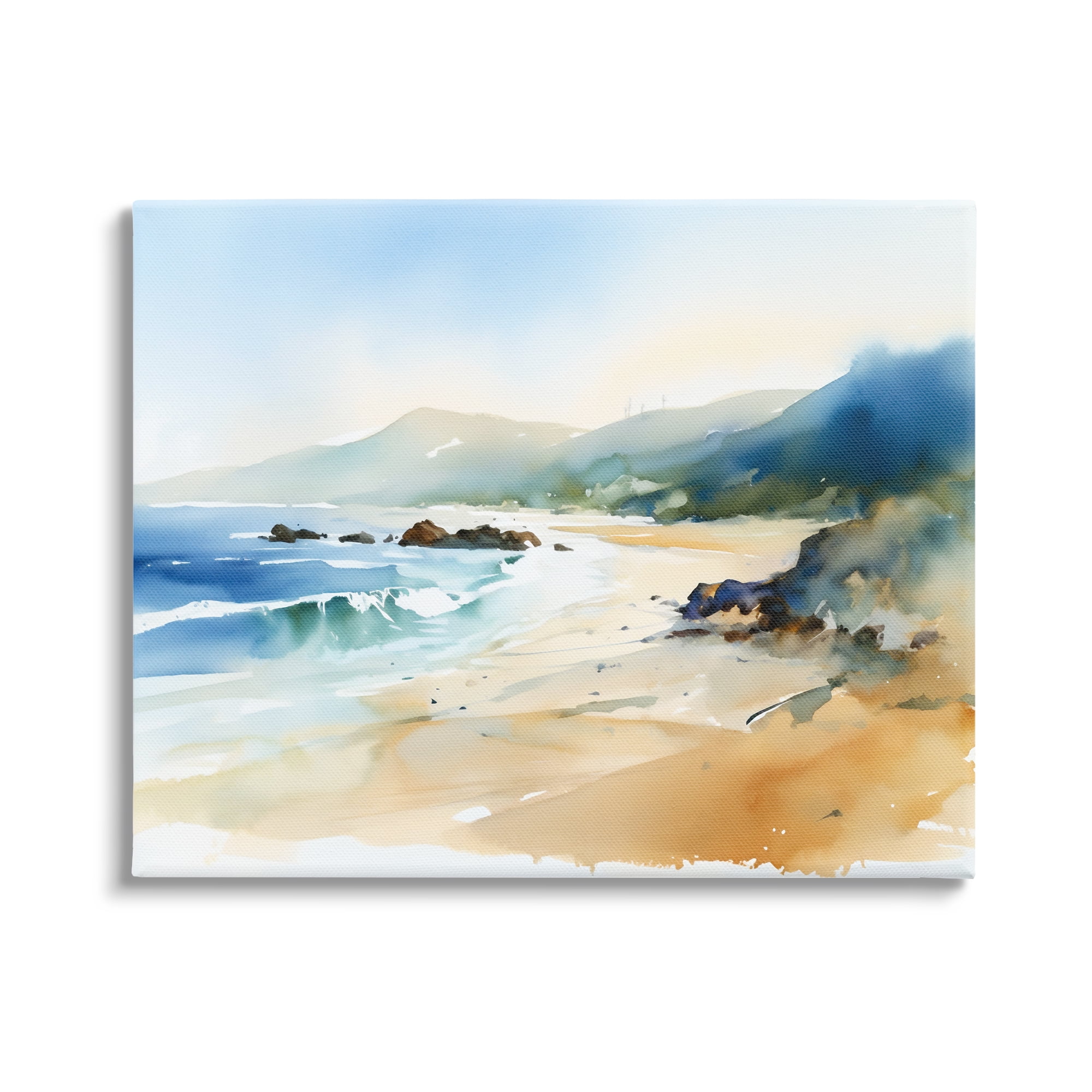 Stupell Industries Abstract Beach Scenery Landscape Painting Gallery Wrapped Canvas Art Print Wall Art, 30 x 24