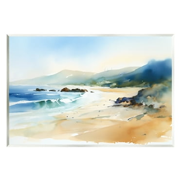Stupell Industries Abstract Beach Scenery Landscape Painting Unframed Art Print Wall Art, 15 x 10