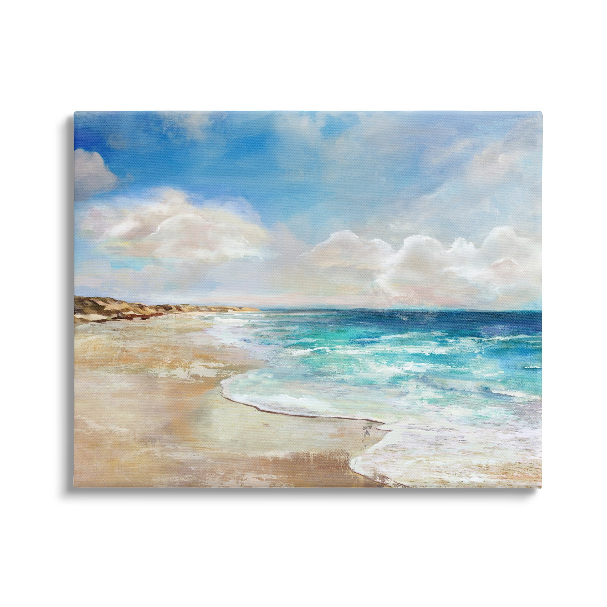 Stupell Industries Abstract Beach Shore Scene Nature Painting Gallery Wrapped Canvas Art Print Wall Art, 40 x 30