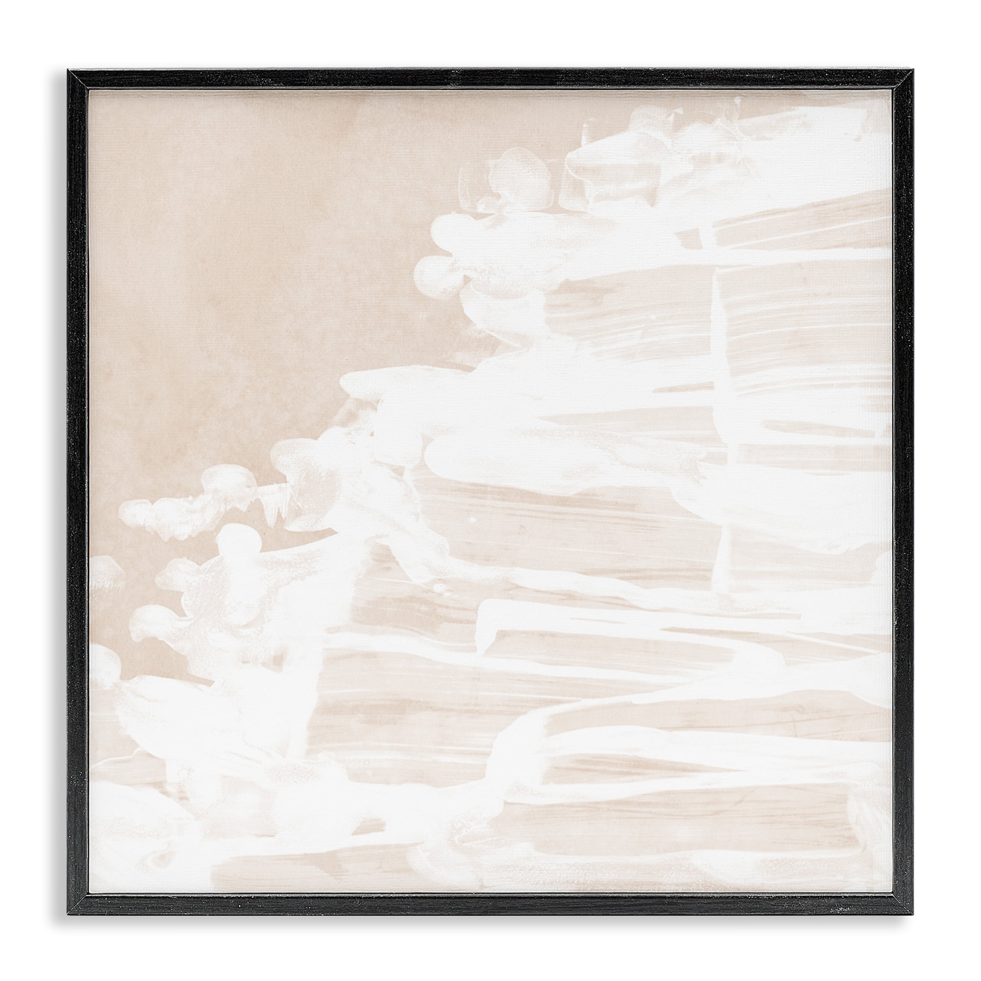 Stupell Industries Abstract Beach Splash Abstract Painting Black Framed Art Print Wall Art, 17 x 17