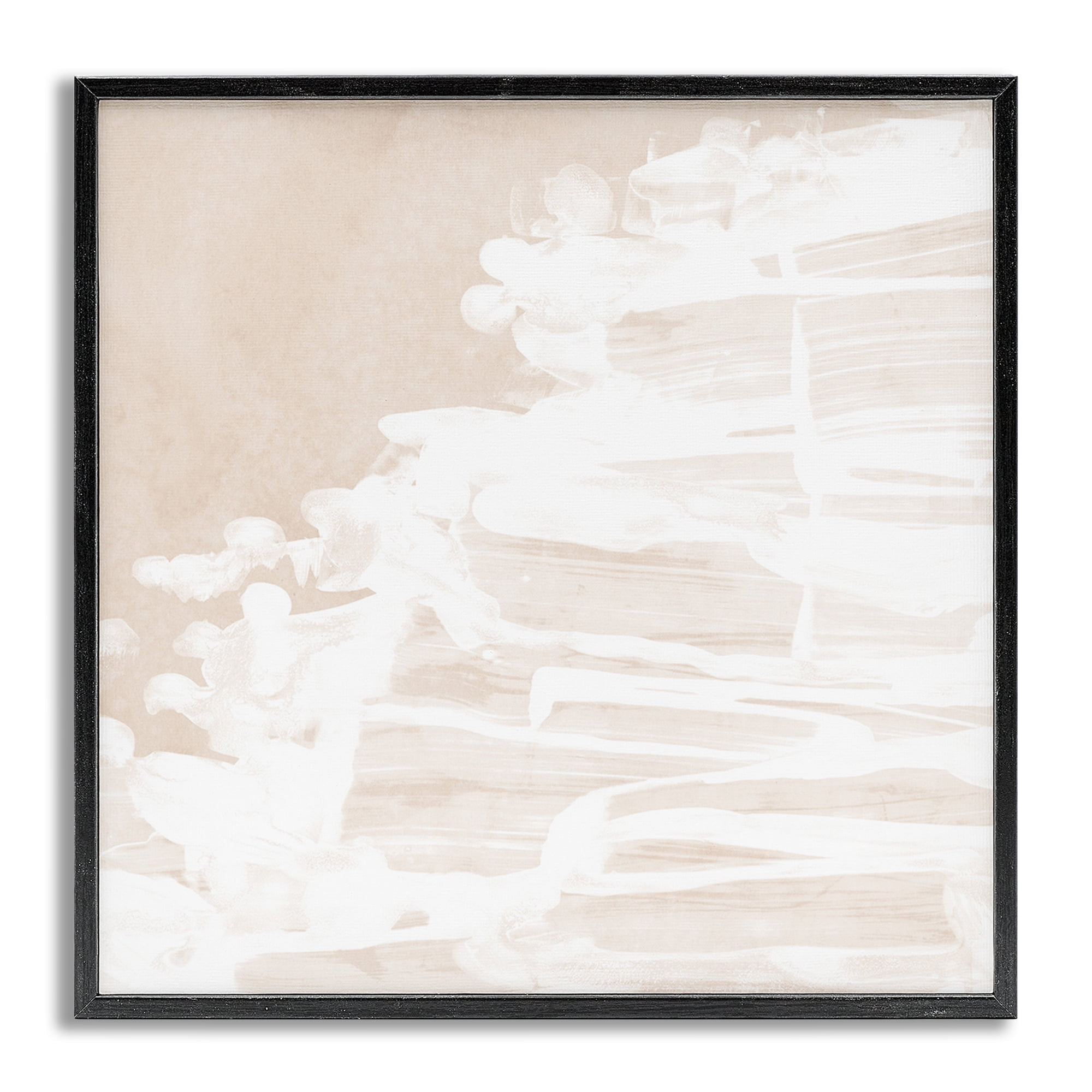 Stupell Industries Abstract Beach Splash Abstract Painting Gray Framed Art Print Wall Art, 17 x 17