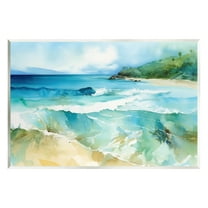 Stupell Industries Abstract Beach Waves Landscape Painting Unframed Art Print Wall Art, 15 x 10