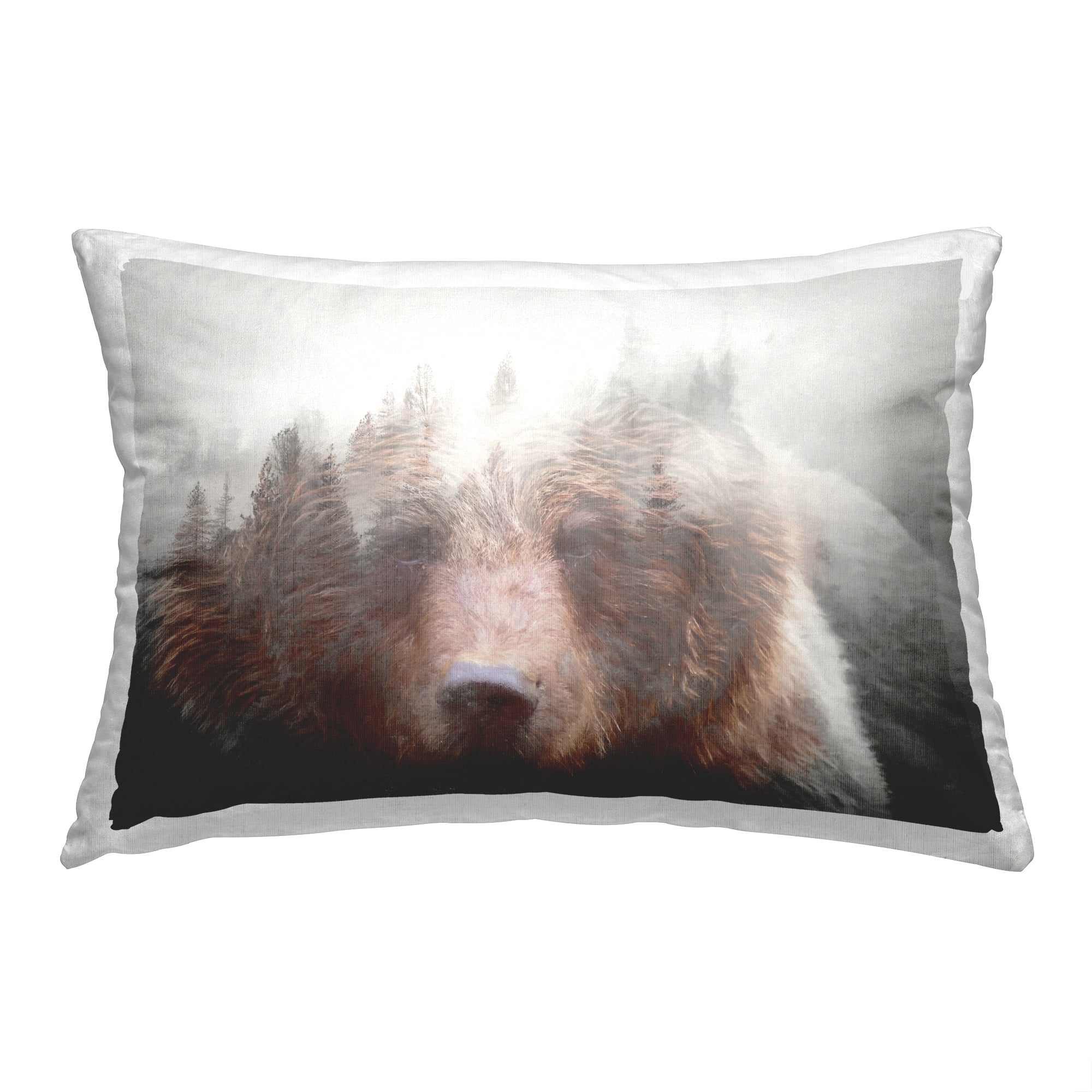 Stupell Industries Abstract Bear & Nature Decorative Printed Throw Pillow, 14 x 20