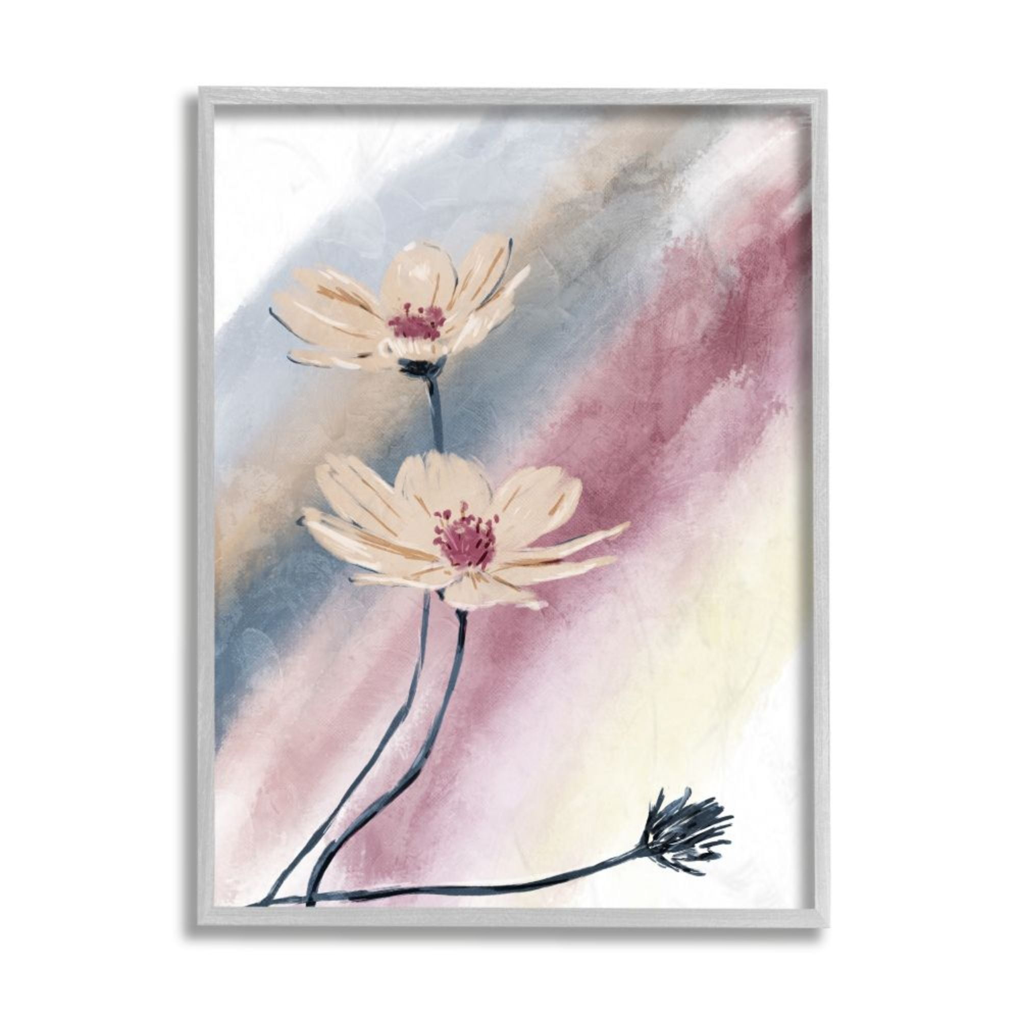 Stupell Industries Abstract Beige Florals Soft Muted Rainbow Design by Onrei