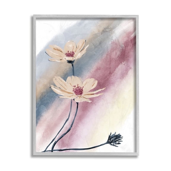 Stupell Industries Abstract Beige Florals Soft Muted Rainbow Design by Onrei