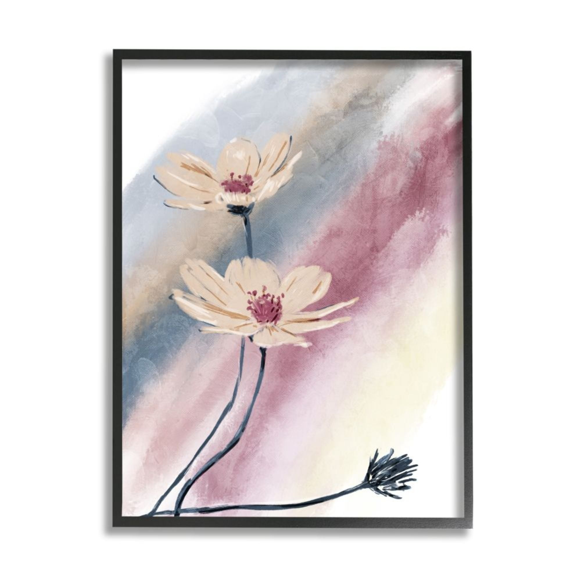 Stupell Industries Abstract Beige Florals Soft Muted Rainbow Design by Onrei