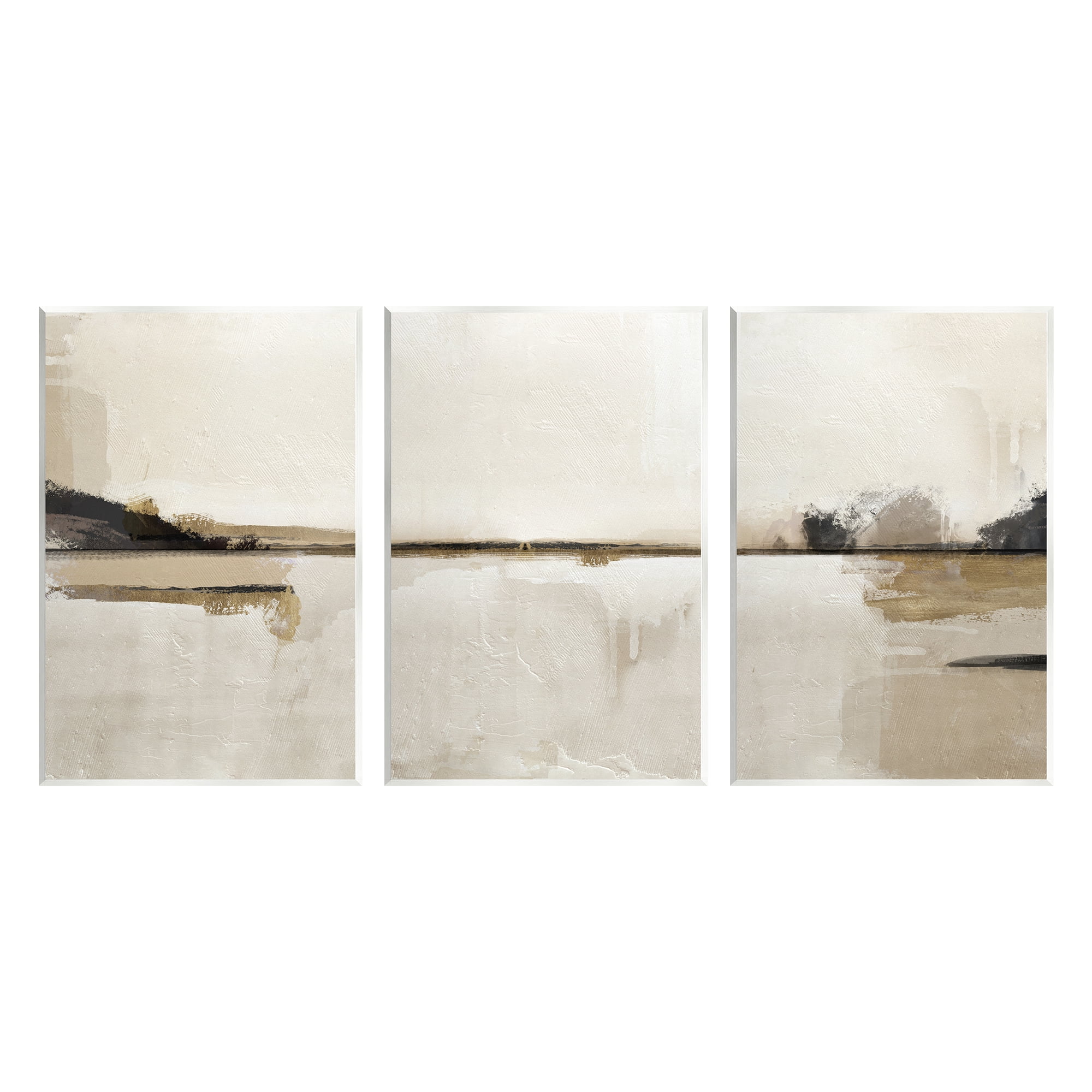 Stupell Industries Abstract Beige Landscape Nature Painting Unframed Art Print Wall Art, 10 x 15, Set of 3