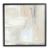 Stupell Industries Abstract Beige Lines Arrangement Painting Black Framed Art Print Wall Art, Design by Annie Warren