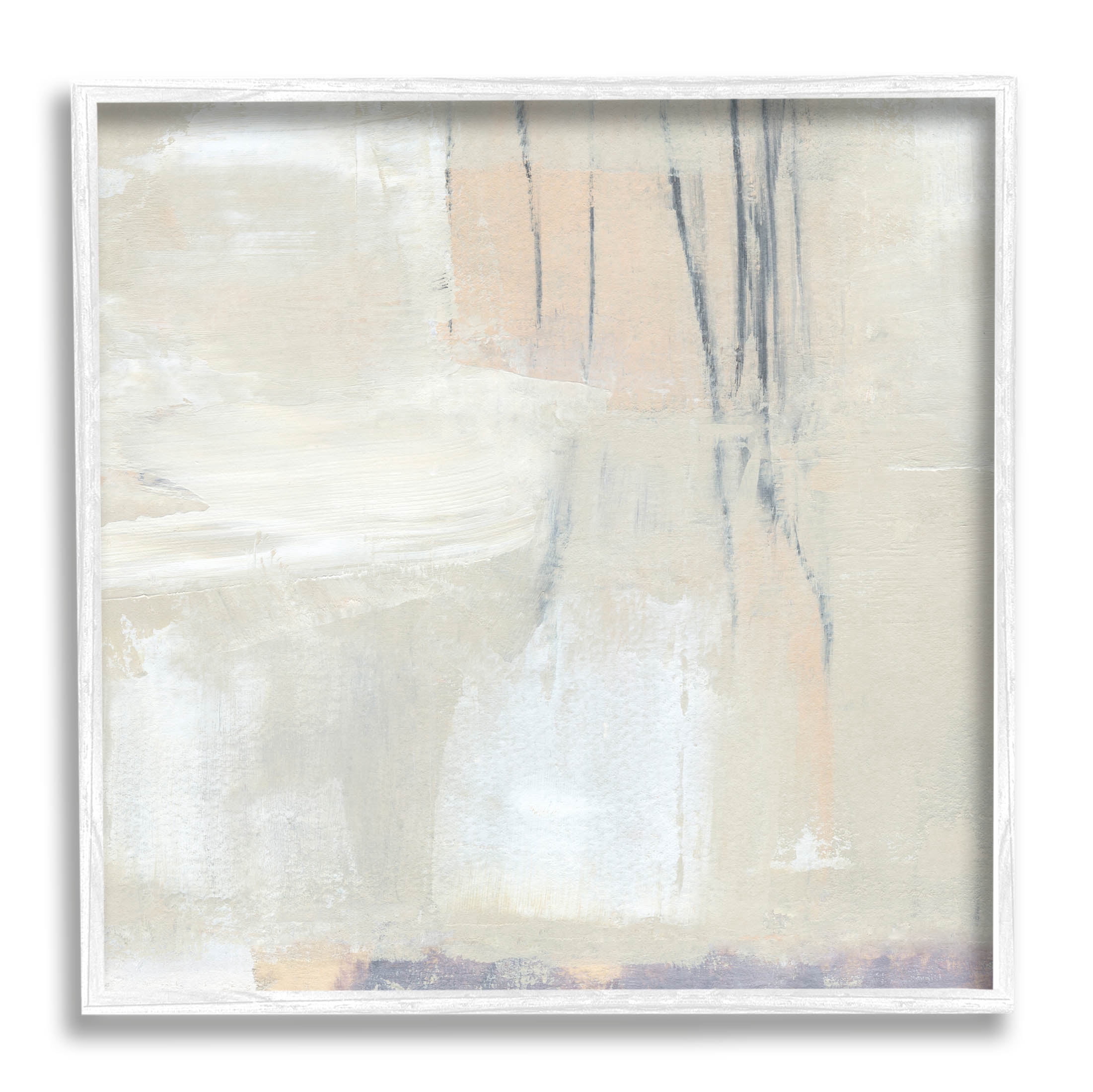 Stupell Industries Abstract Beige Lines Arrangement Painting White Framed Art Print Wall Art, Design by Annie Warren
