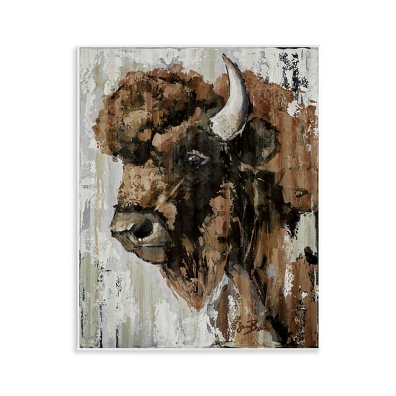 Stupell Industries Abstract Bison Visage Animals Painting Unframed Art Print Wall Art, 11 x 14
