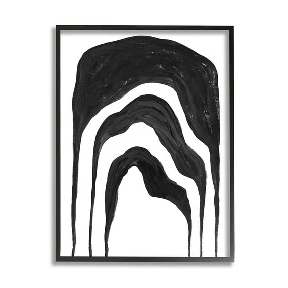 Stupell Industries Abstract Black Arches Organic Smoke Shape Black Framed by Daphne Polselli