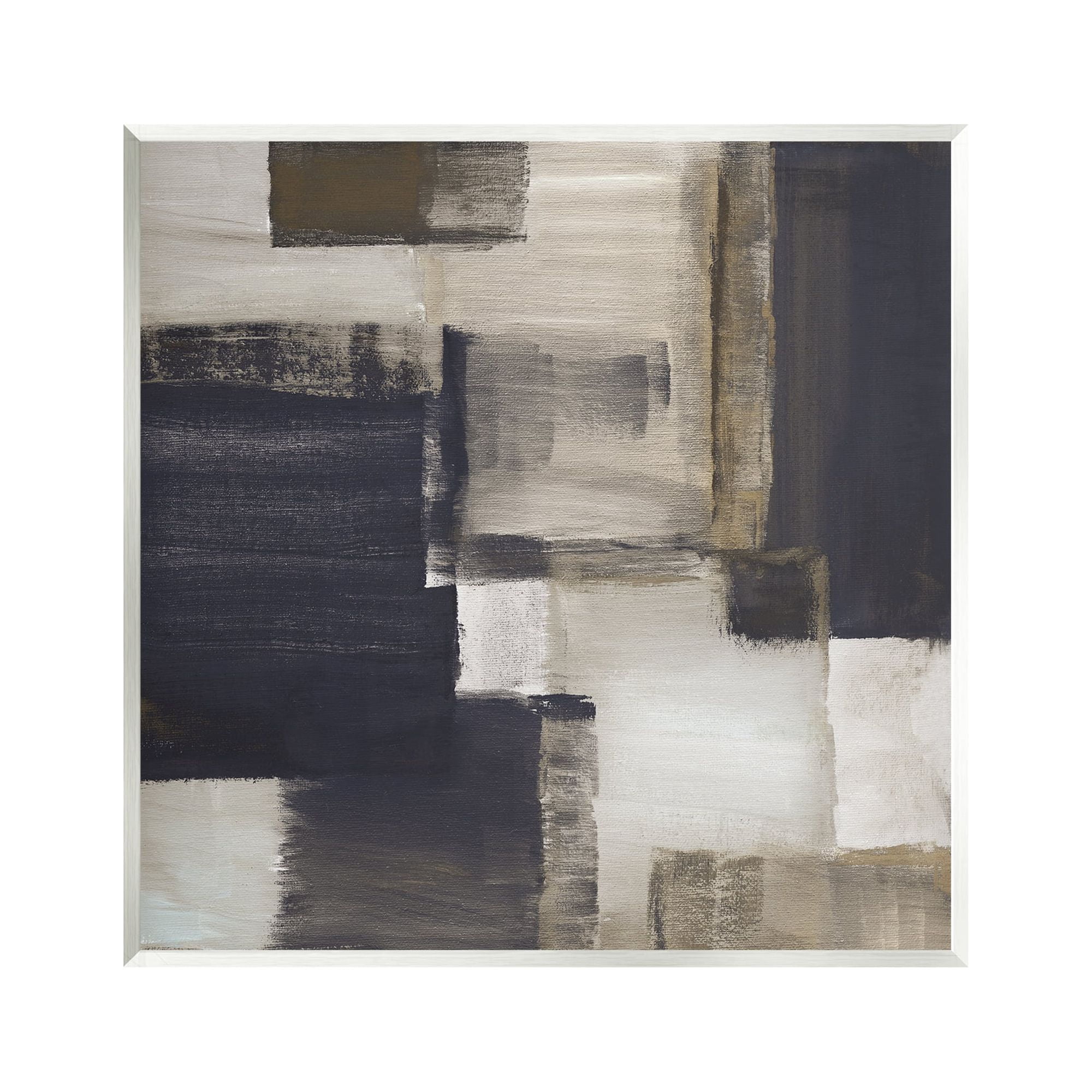 Stupell Industries Abstract Black & Brown Abstract Painting Unframed ...