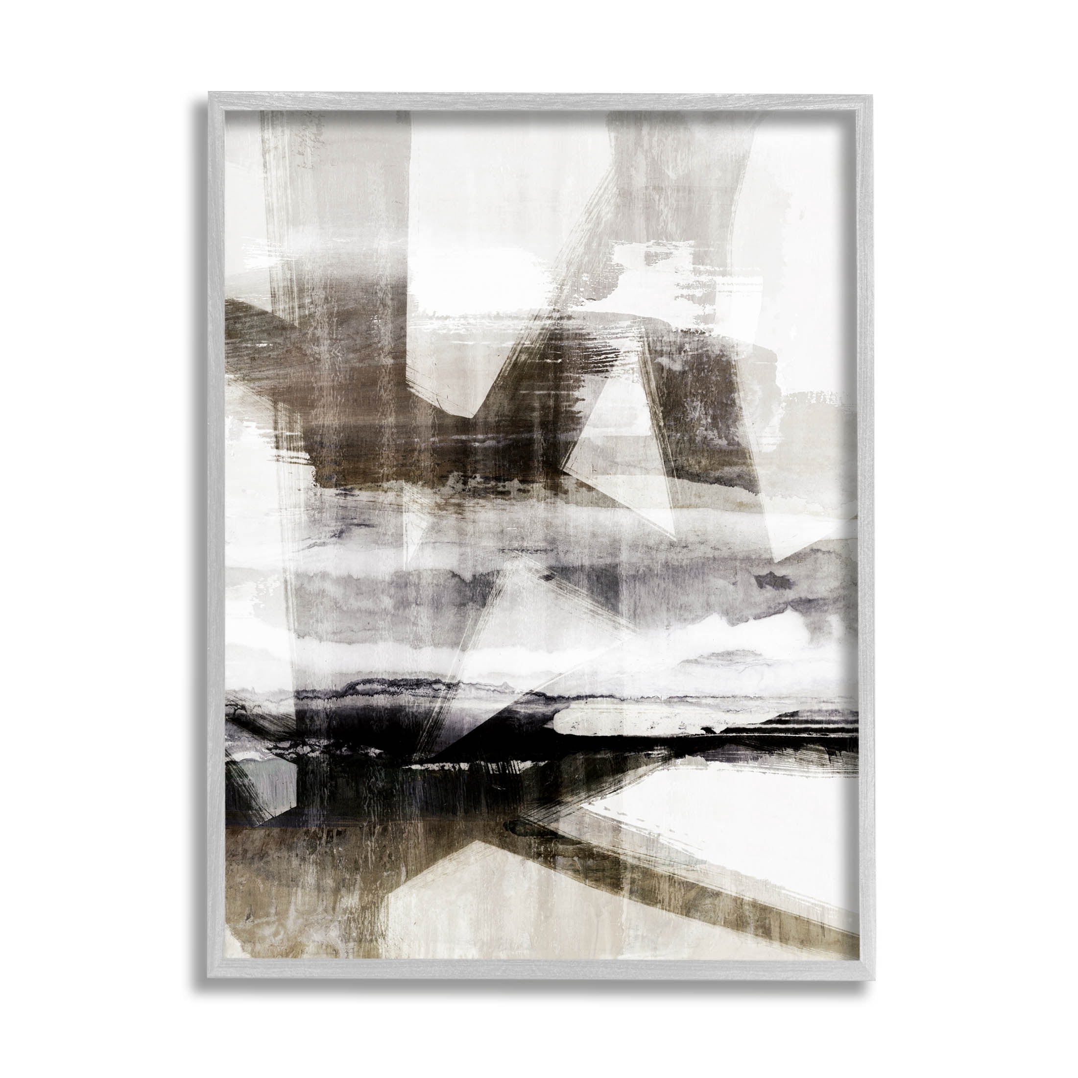 Stupell Industries Abstract Black Streaks Layered Lines Graphic Art Gray Framed Art Print Wall Art, Design by Nina Blue