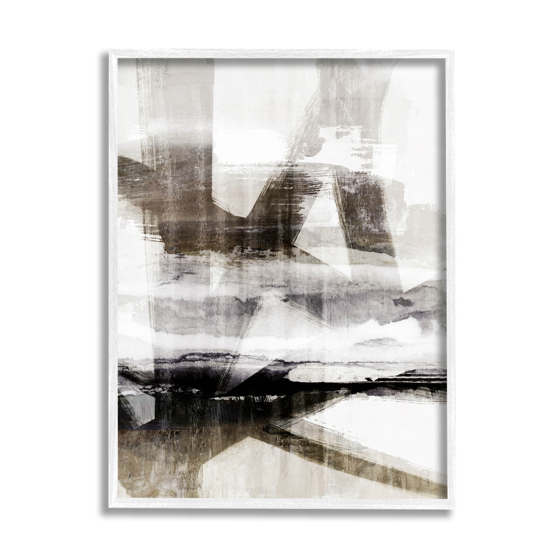 Stupell Industries Abstract Black Streaks Layered Lines Graphic Art White Framed Art Print Wall Art, Design by Nina Blue
